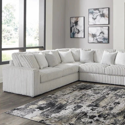 Stupendous 3-Piece Jumbo Cord Corner Sectional Sofa
