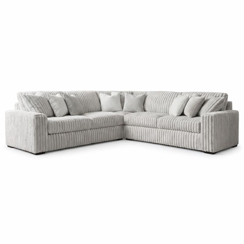 Stupendous 3-Piece Jumbo Cord Corner Sectional Sofa