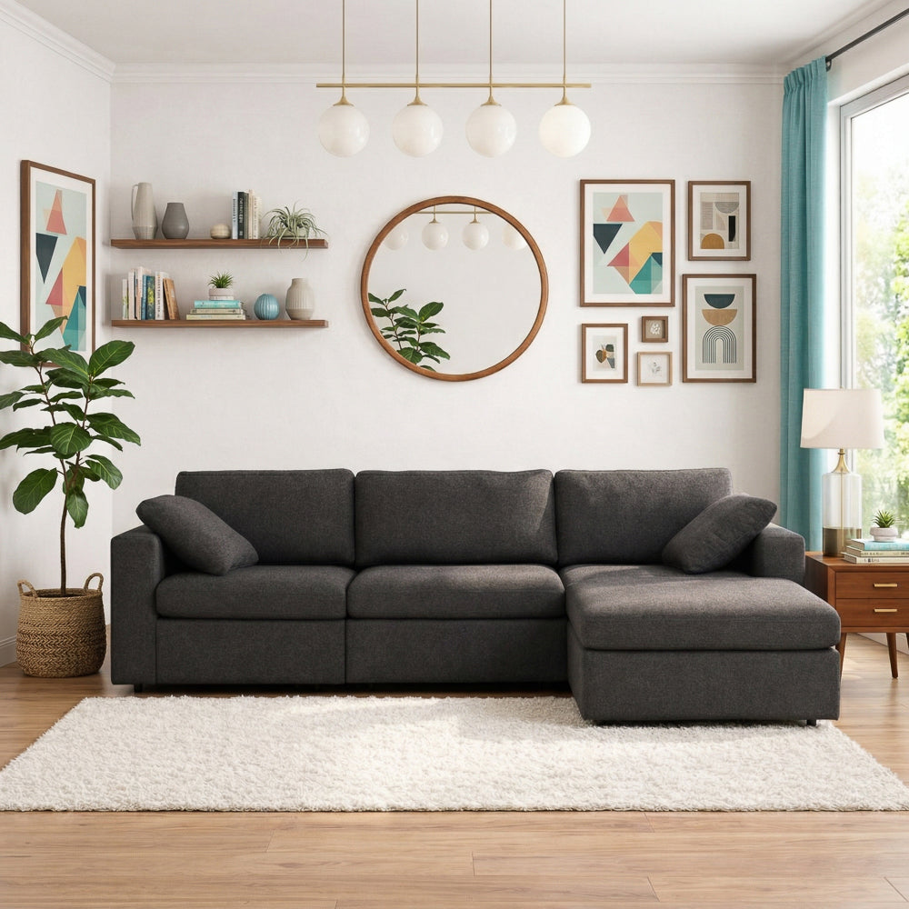 Texas Modern 4-Piece Modular Sofa - Dark Gray