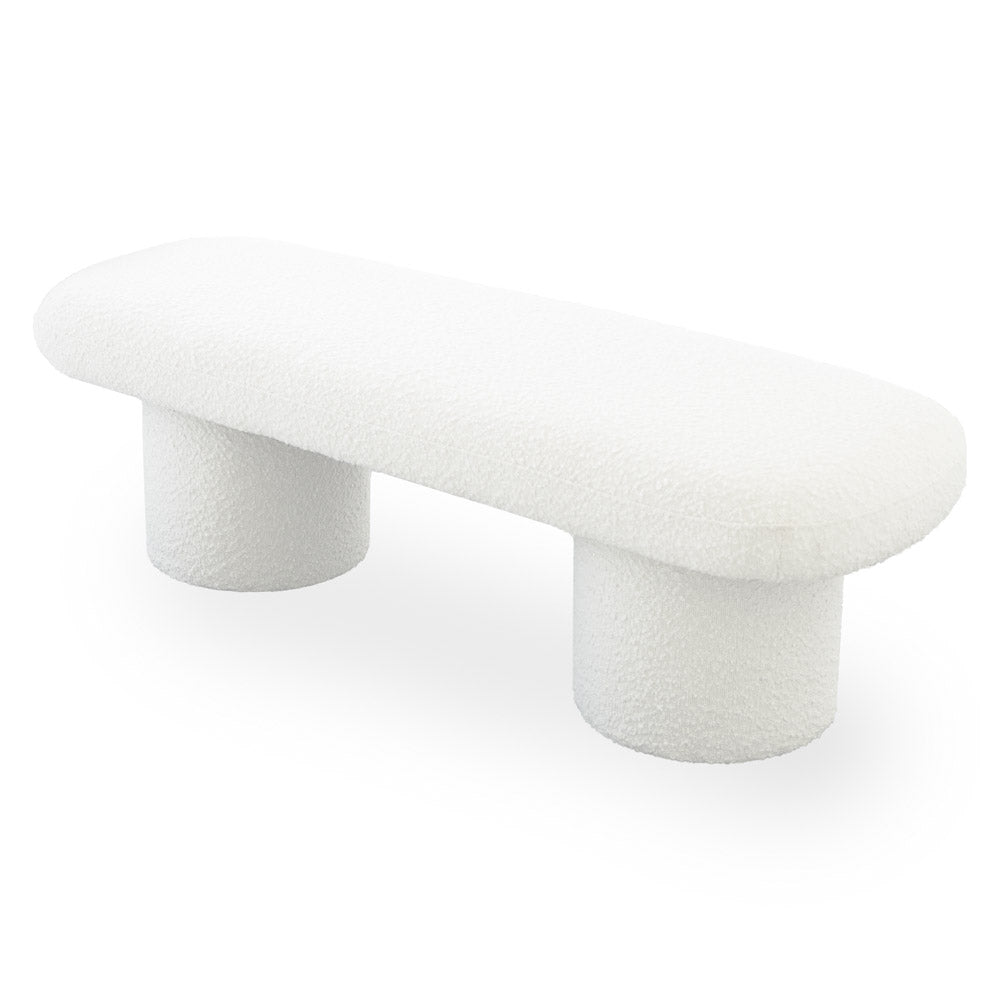 Tulia Bench - Ivory Boucle
