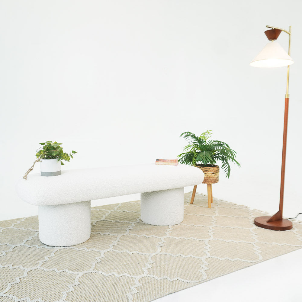 Tulia Bench - Ivory Boucle