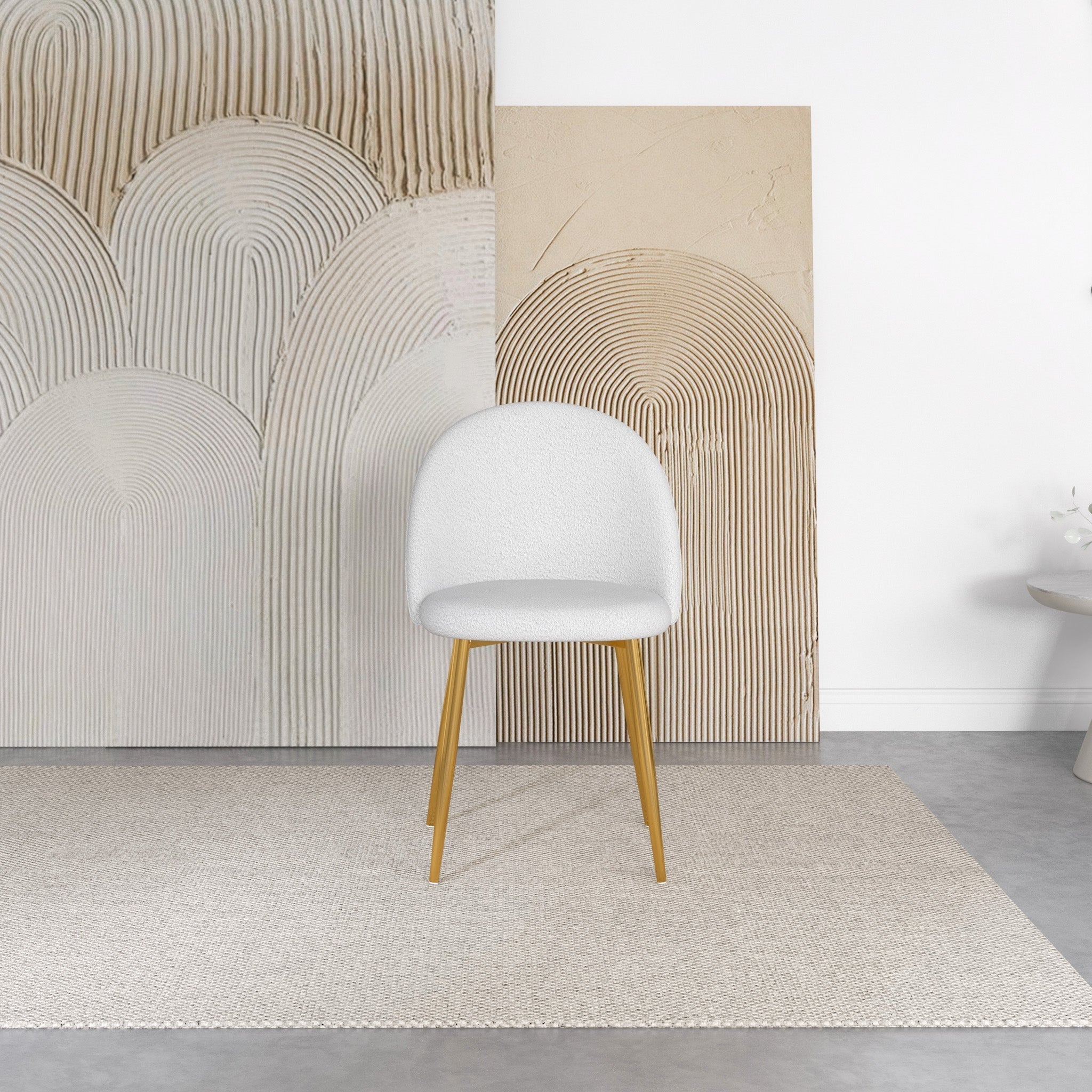 Vanessa Beige Boucle Dining Chair - Set of 2
