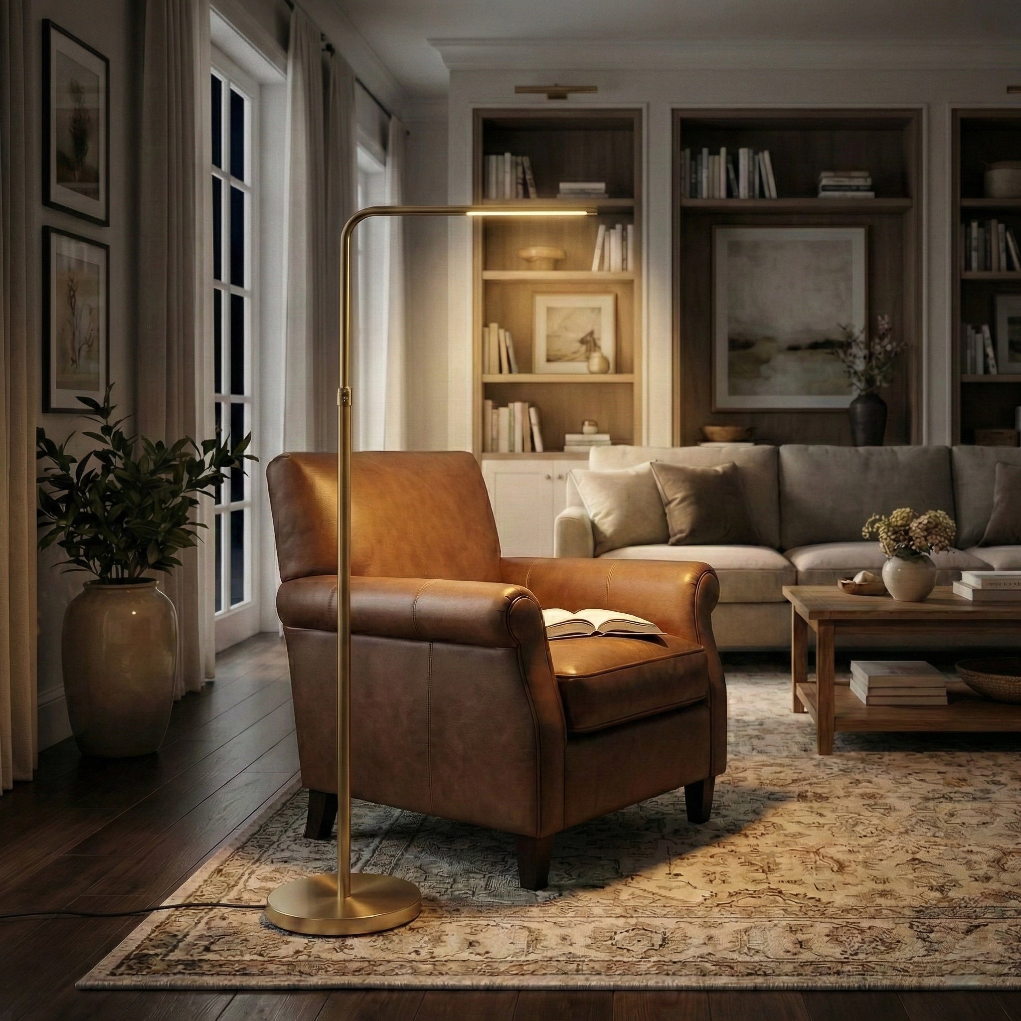 Verve Brassed Gold Floor Lamp