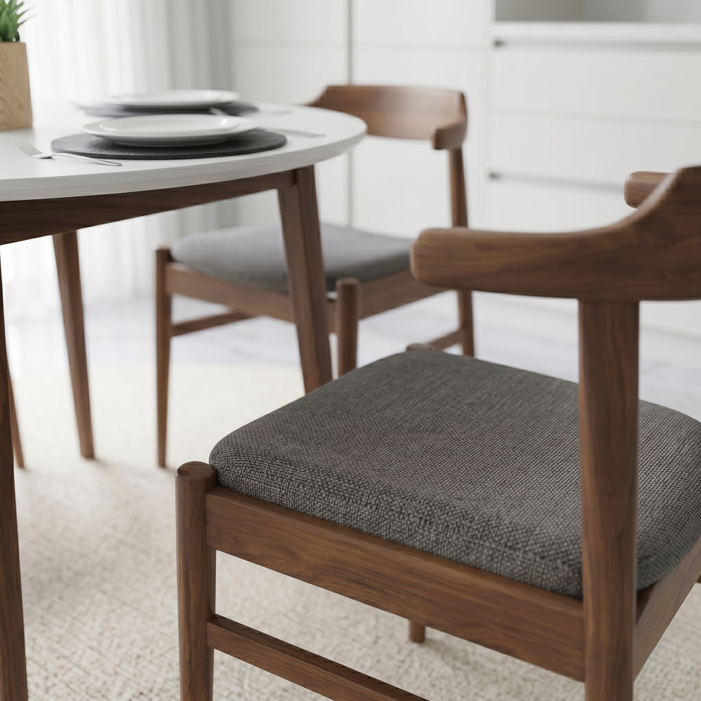 Zola Dining Chair Grey Fabric - Set of 2