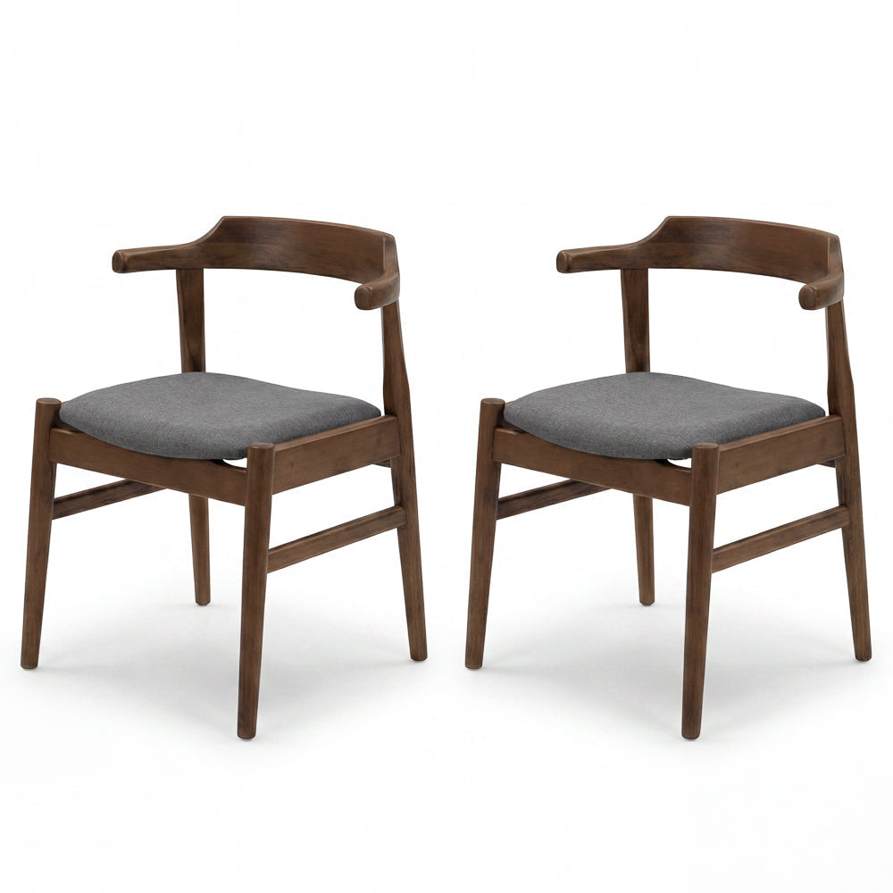 Zola Dining Chair Grey Fabric - Set of 2