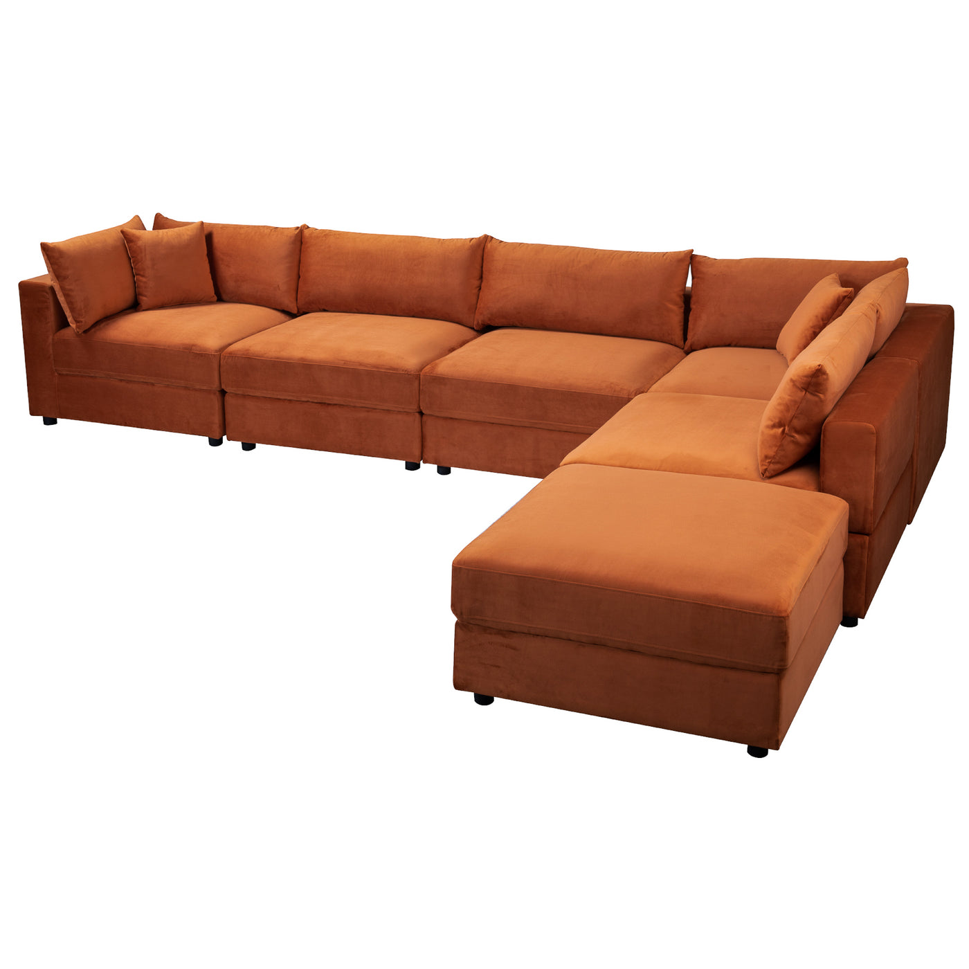 Adriana Velvet Modular Sofa, view 5 of 6