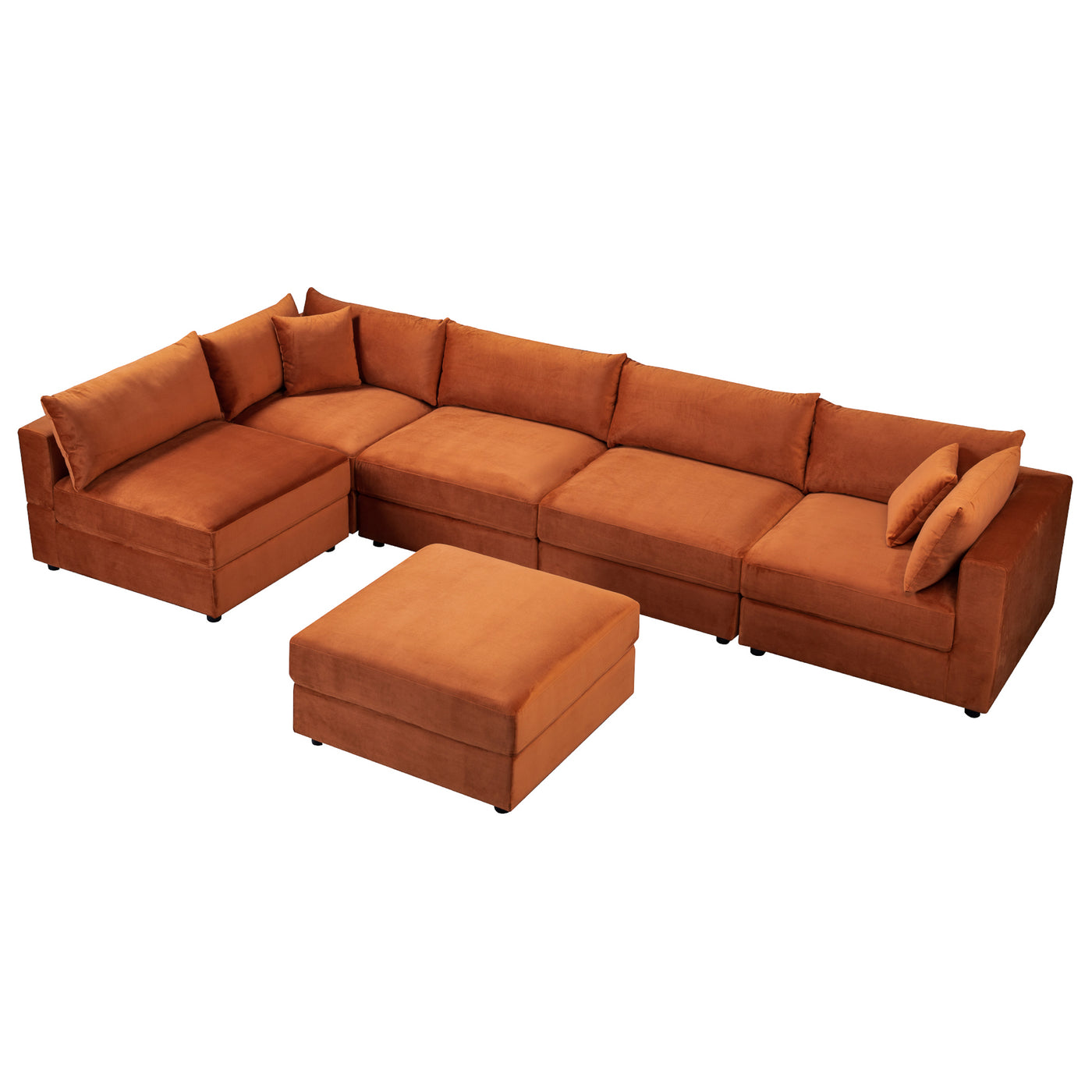 Adriana Velvet Modular Sofa, view 4 of 6