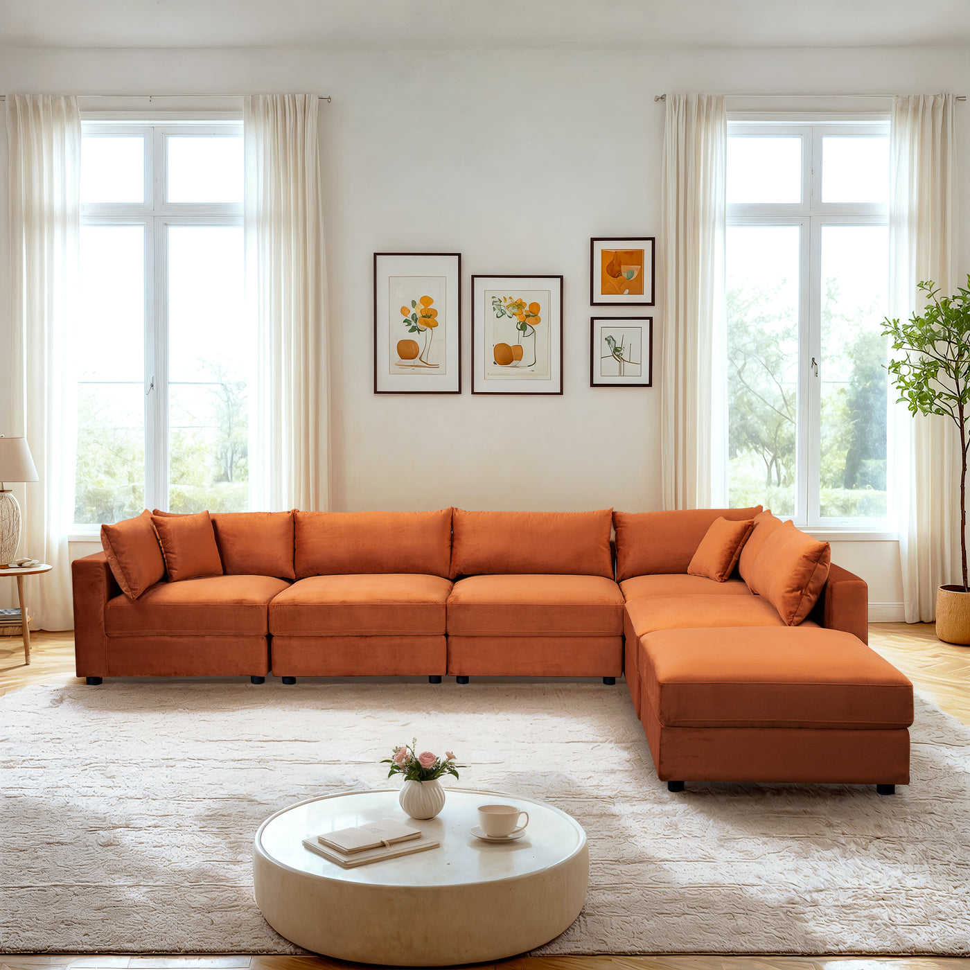 Adriana Velvet Modular Sofa, view 2 of 6