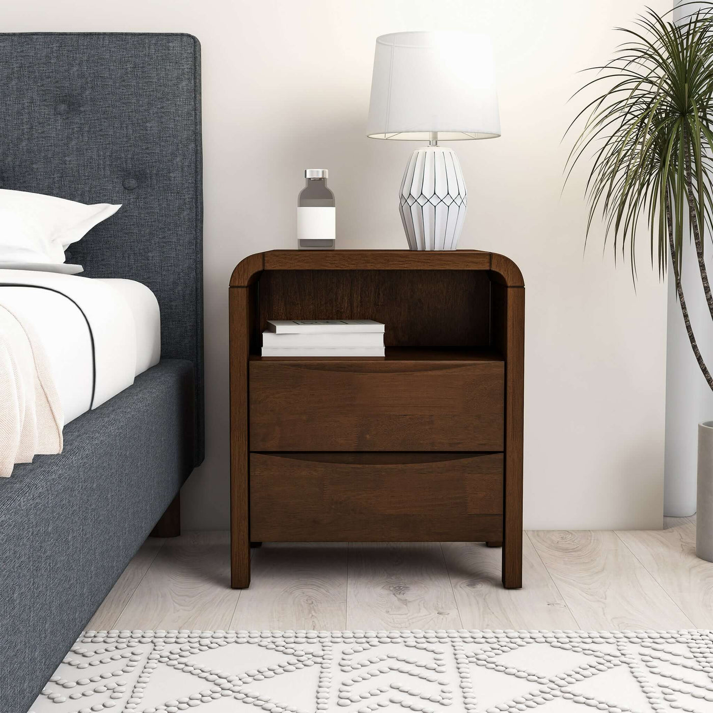 Anton Walnut Night Stand - New York Modern Furniture