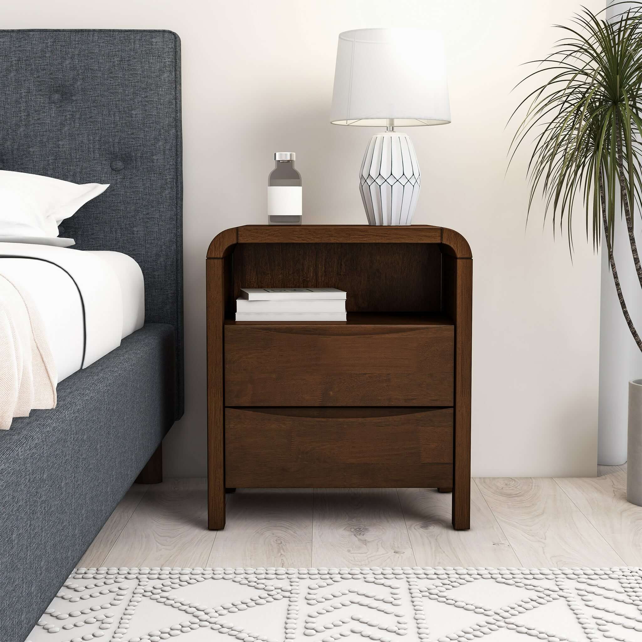 Anton Walnut Night Stand - New York Modern Furniture