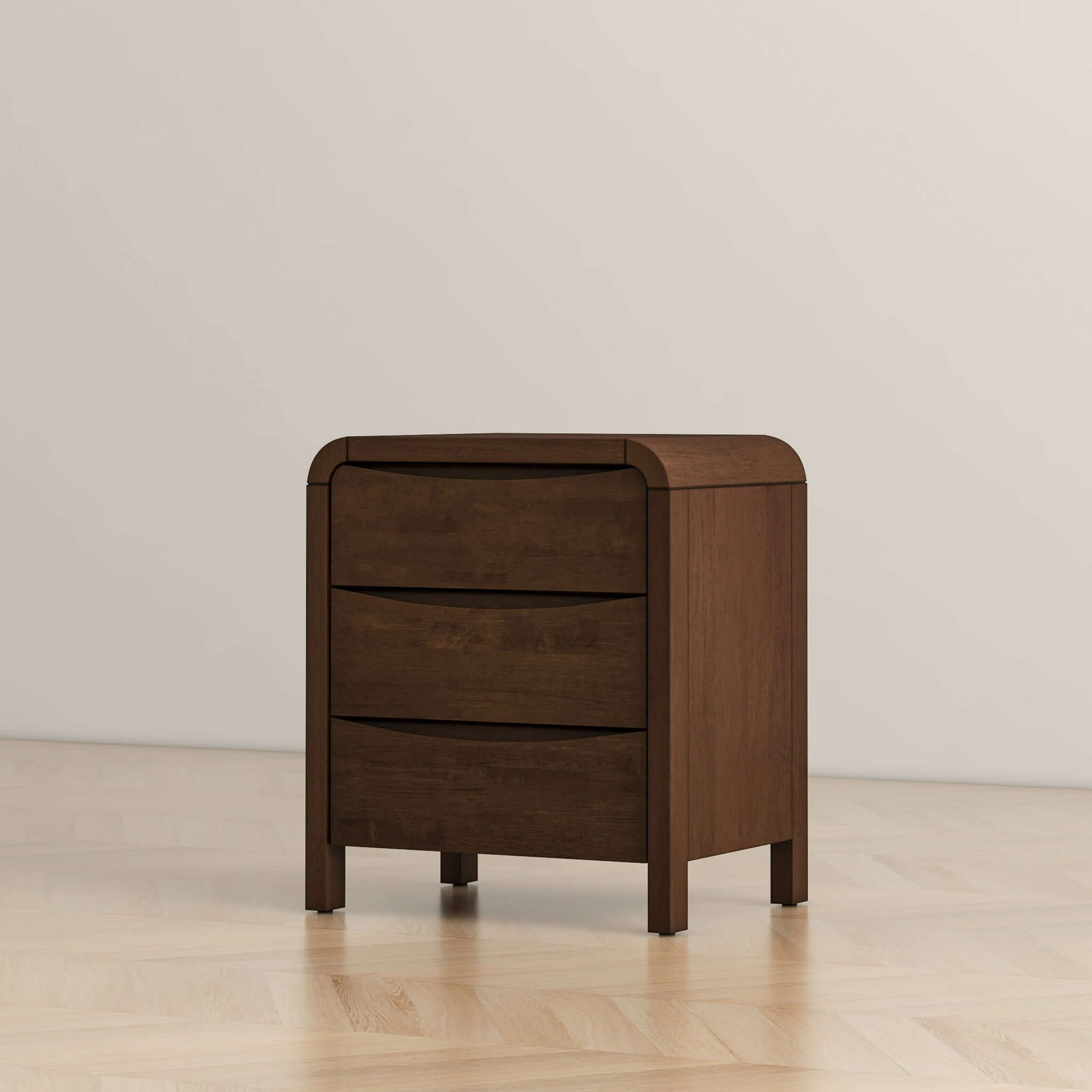 Anton Mid-Century Walnut 3-Drawer Nightstand - New York Modern Furniture