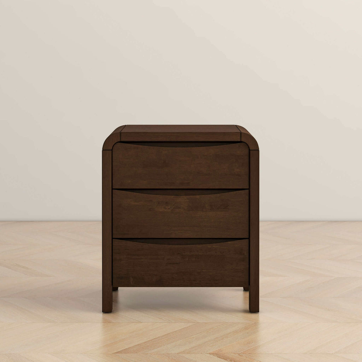 Anton Mid-Century Walnut 3-Drawer Nightstand - New York Modern Furniture