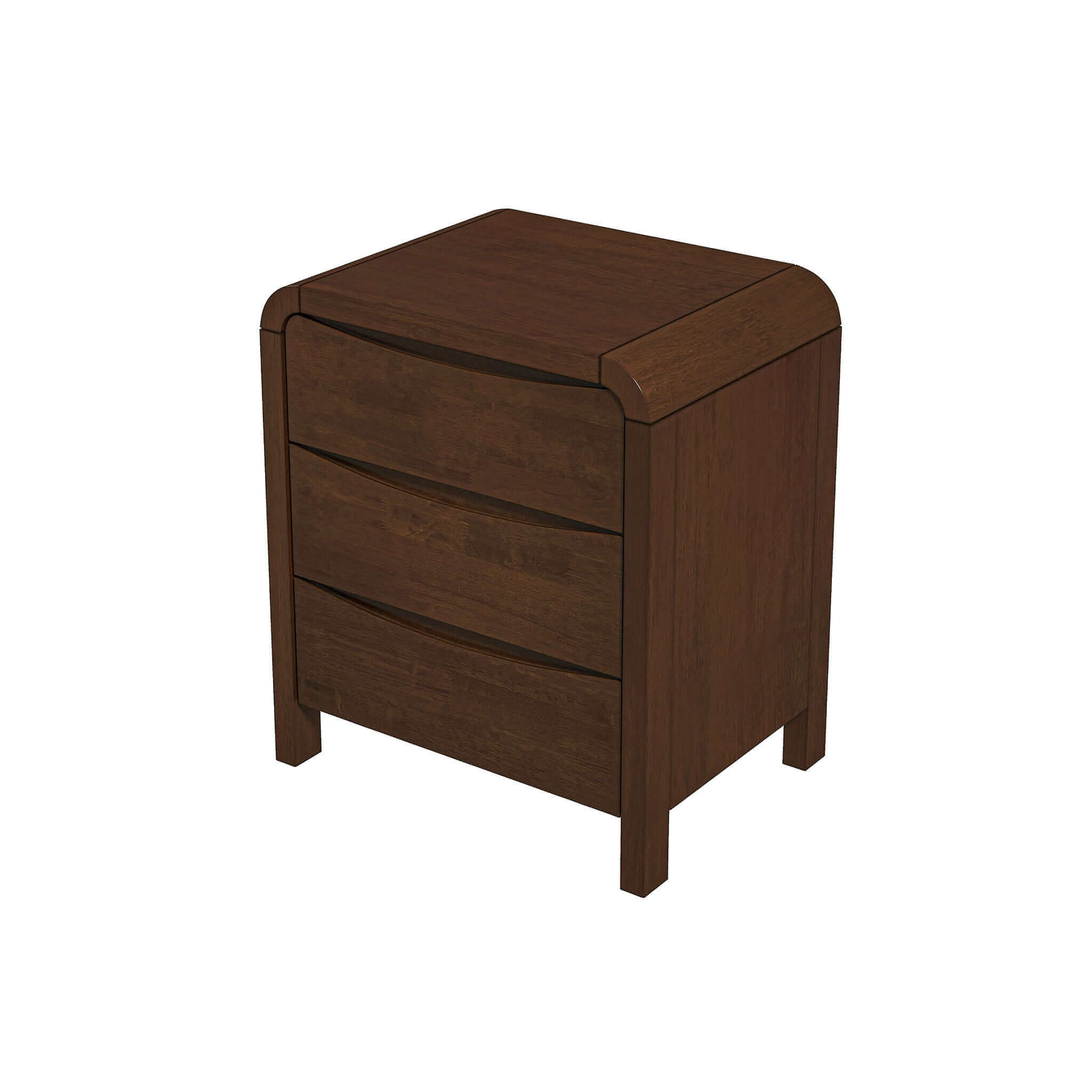 Anton Mid-Century Walnut 3-Drawer Nightstand - New York Modern Furniture