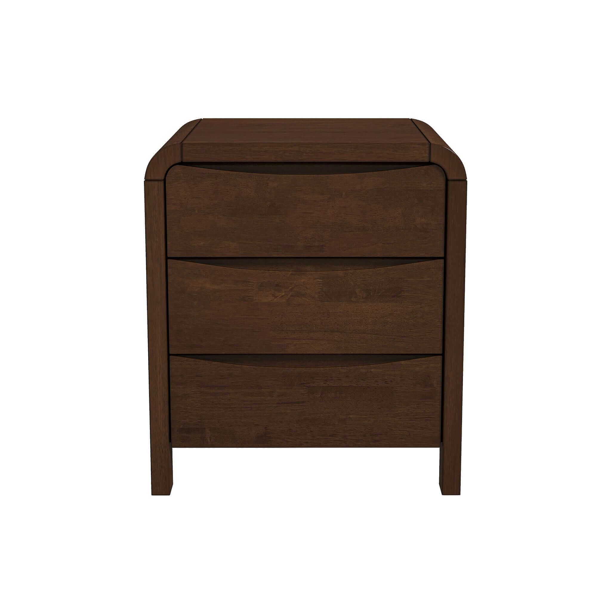 Anton Mid-Century Walnut 3-Drawer Nightstand - New York Modern Furniture