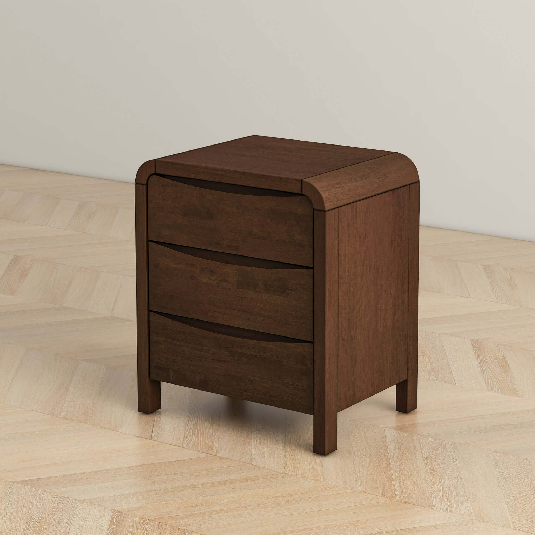 Anton Mid-Century Walnut 3-Drawer Nightstand - New York Modern Furniture