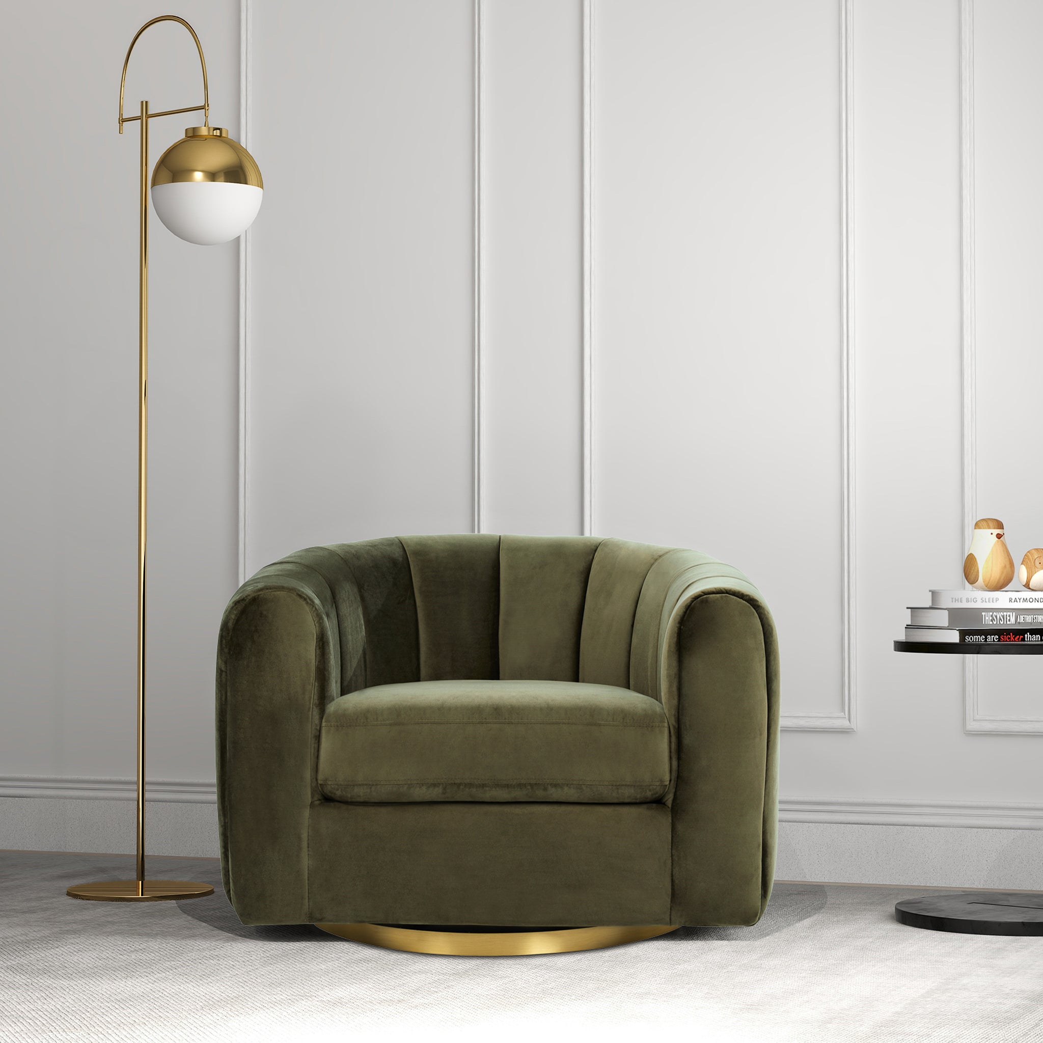 Celle Velvet Swivel Chair
