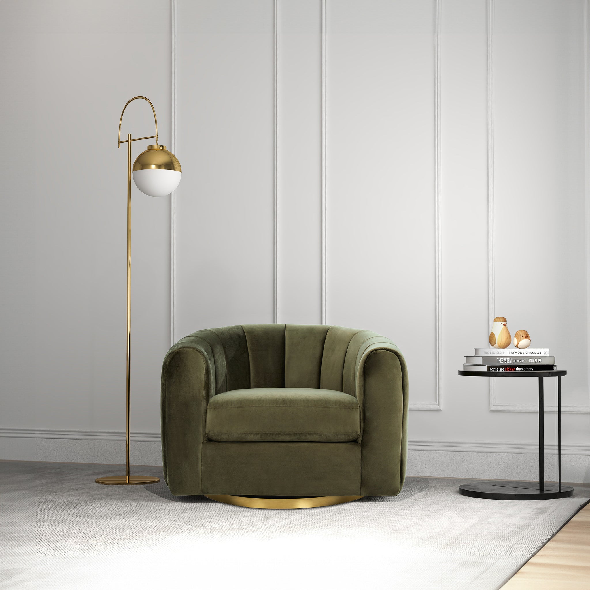 Celle Velvet Swivel Chair