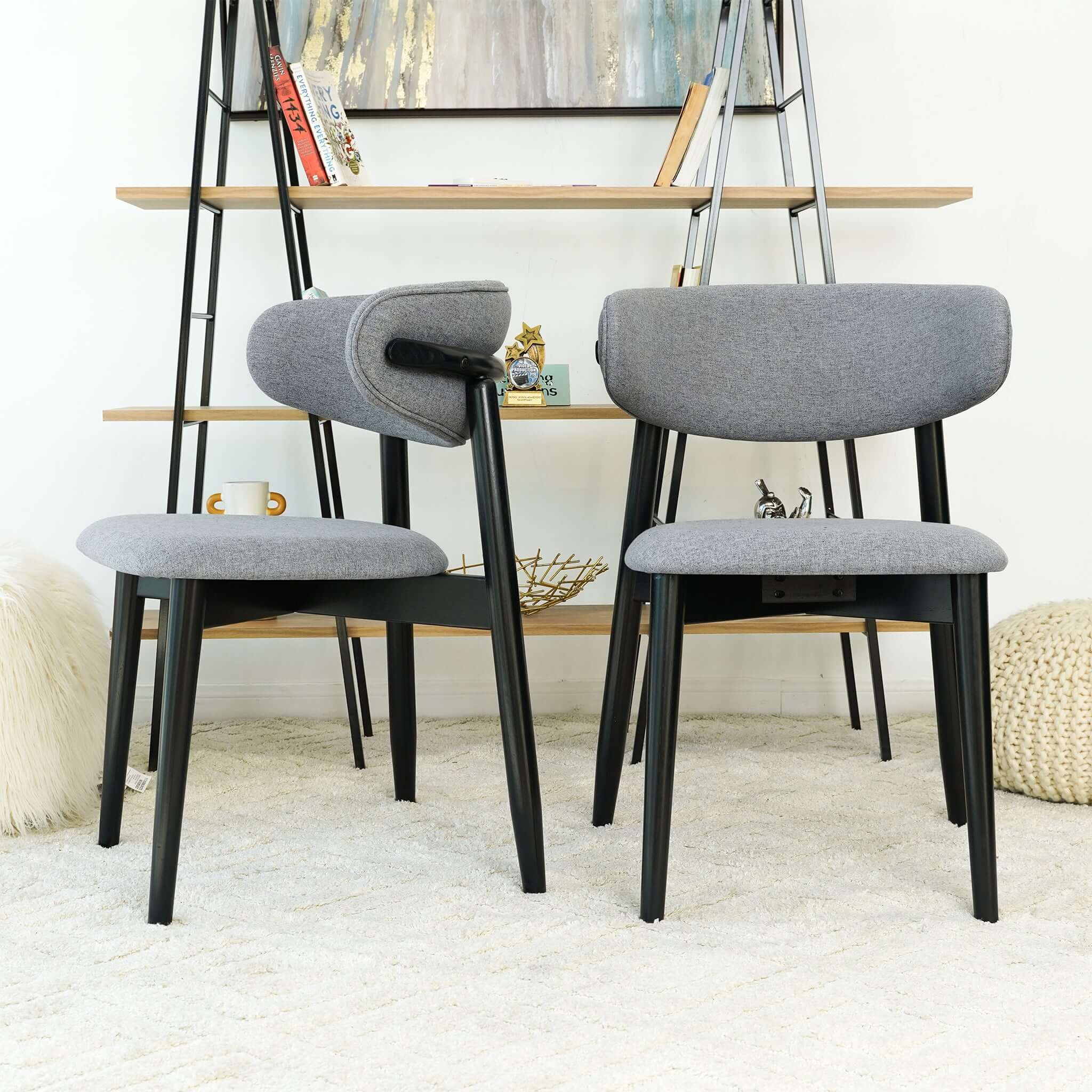 Crown Grey Fabric Dining Chair (Set of 2)