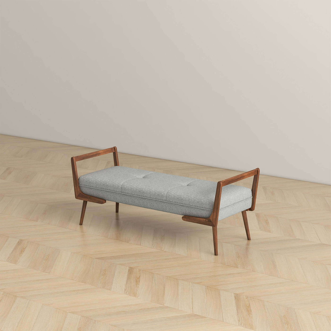 Delta Grey Linen Bench - New York Modern Furniture