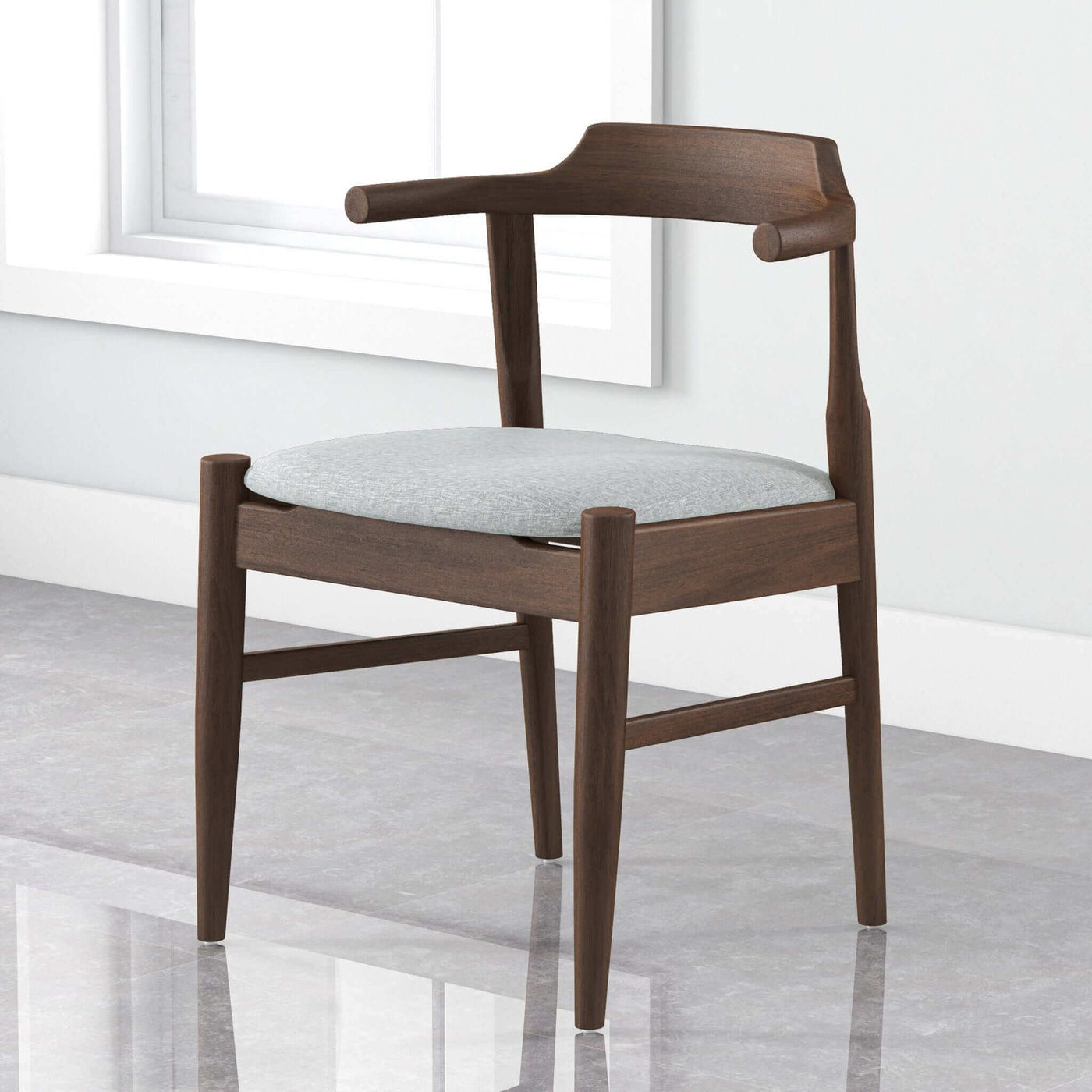 Ericsson Mid-Century Modern Linen Fabric Dining Chair