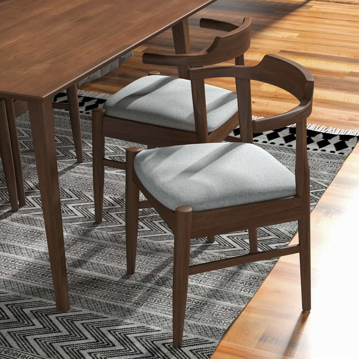 Ericsson Mid-Century Modern Linen Fabric Dining Chair