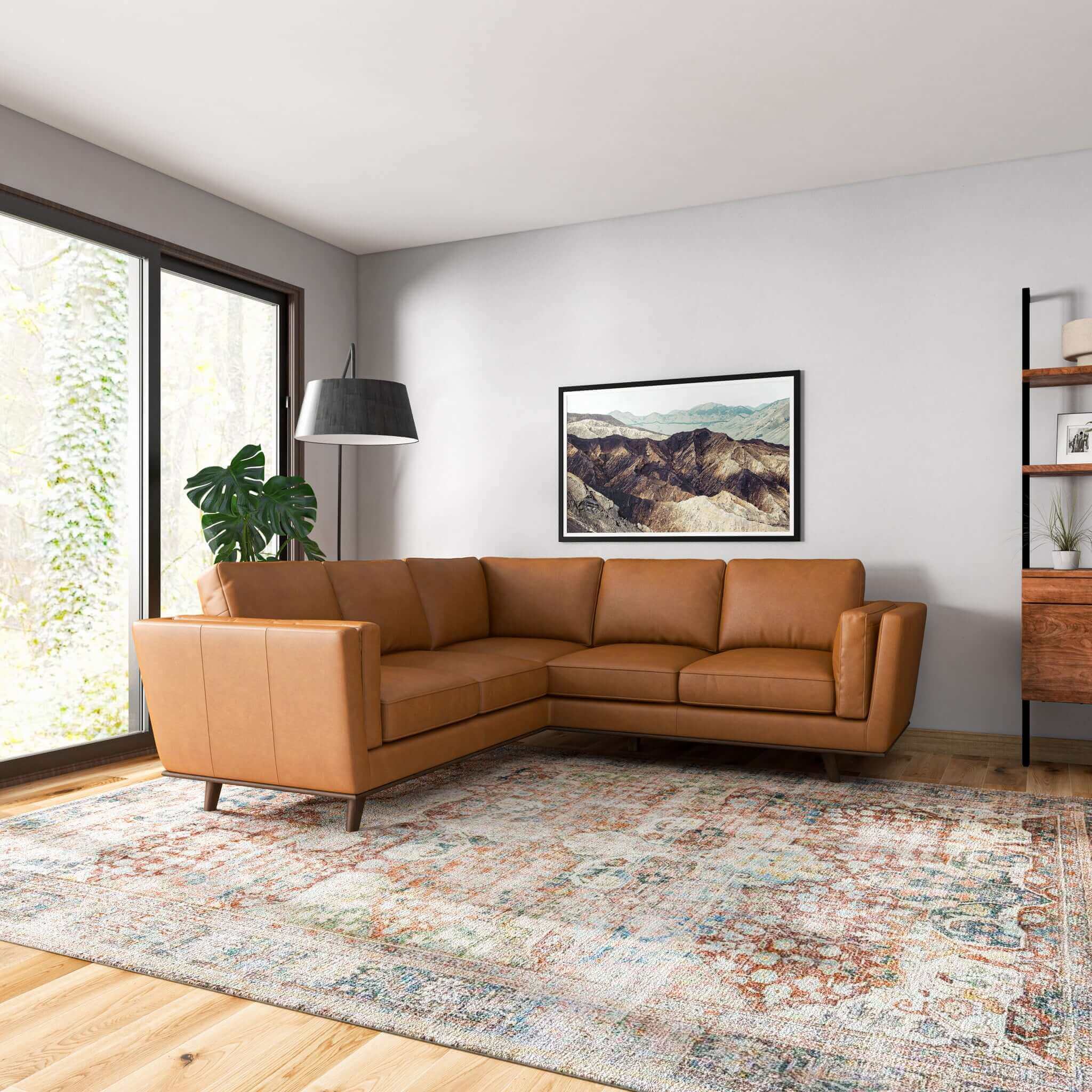 Everen Modern Genuine Leather Corner Sofa - New York Modern Furniture