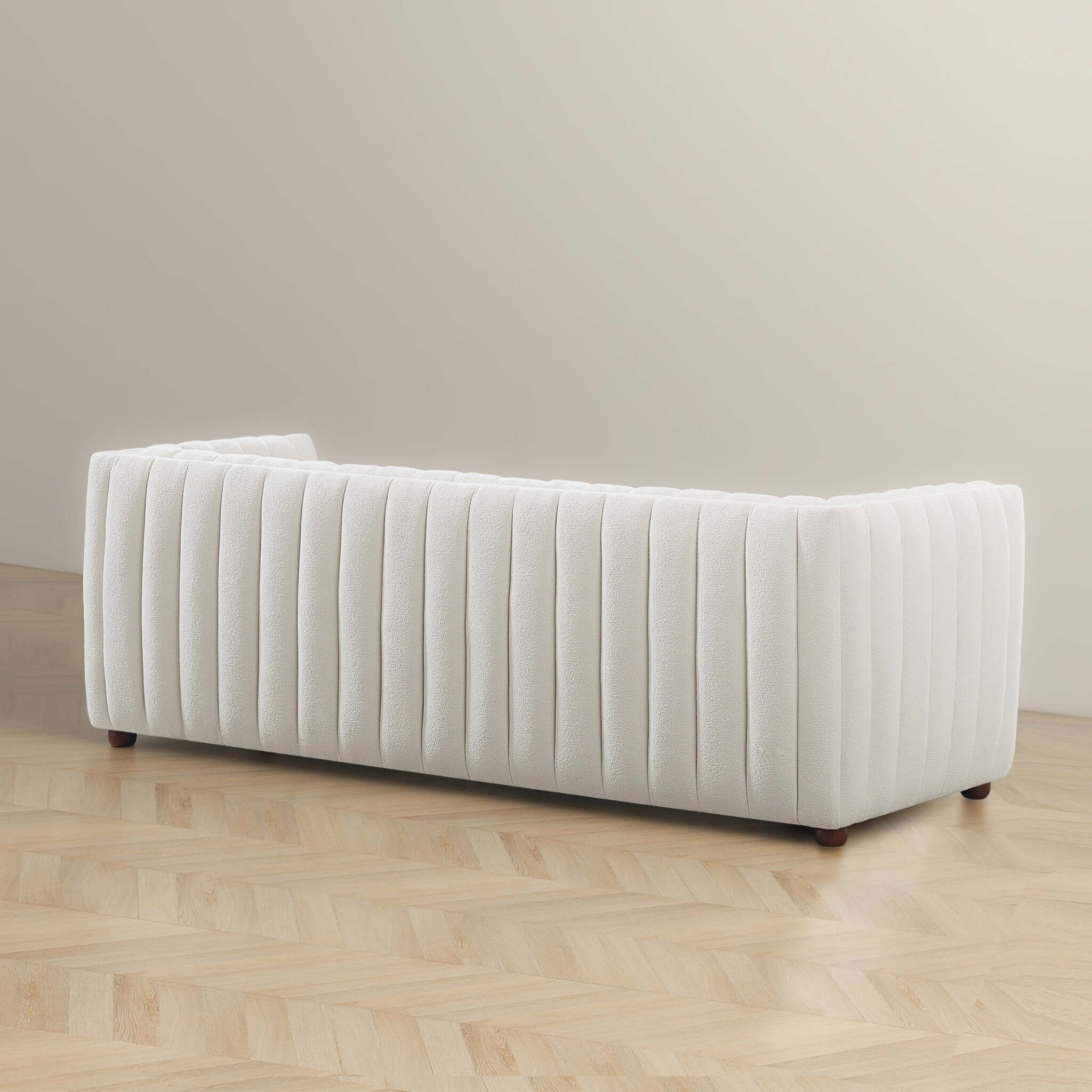 Fiske Channel Tufted Modern Boucle Sofa - New York Modern Furniture