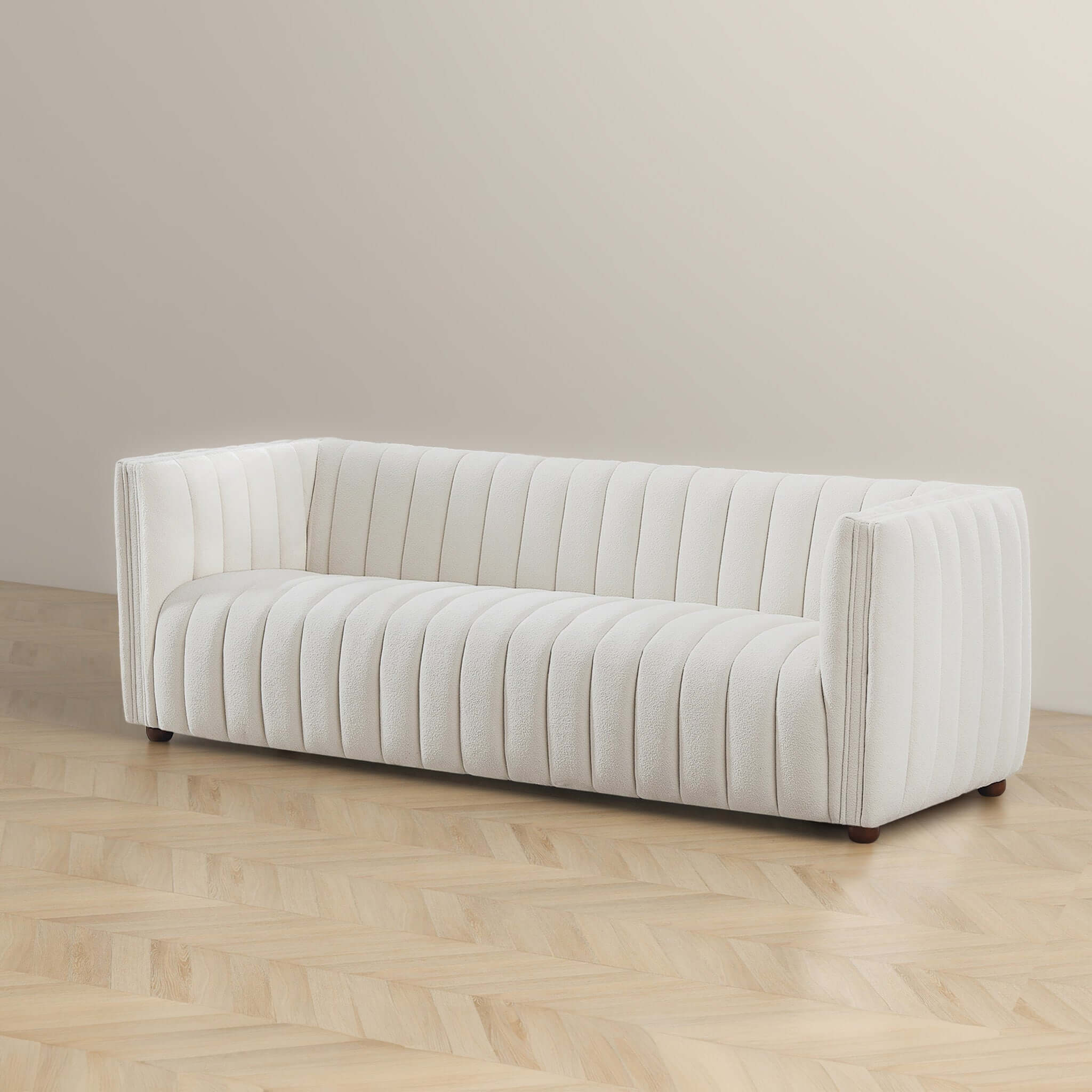 Fiske Channel Tufted Modern Boucle Sofa - New York Modern Furniture