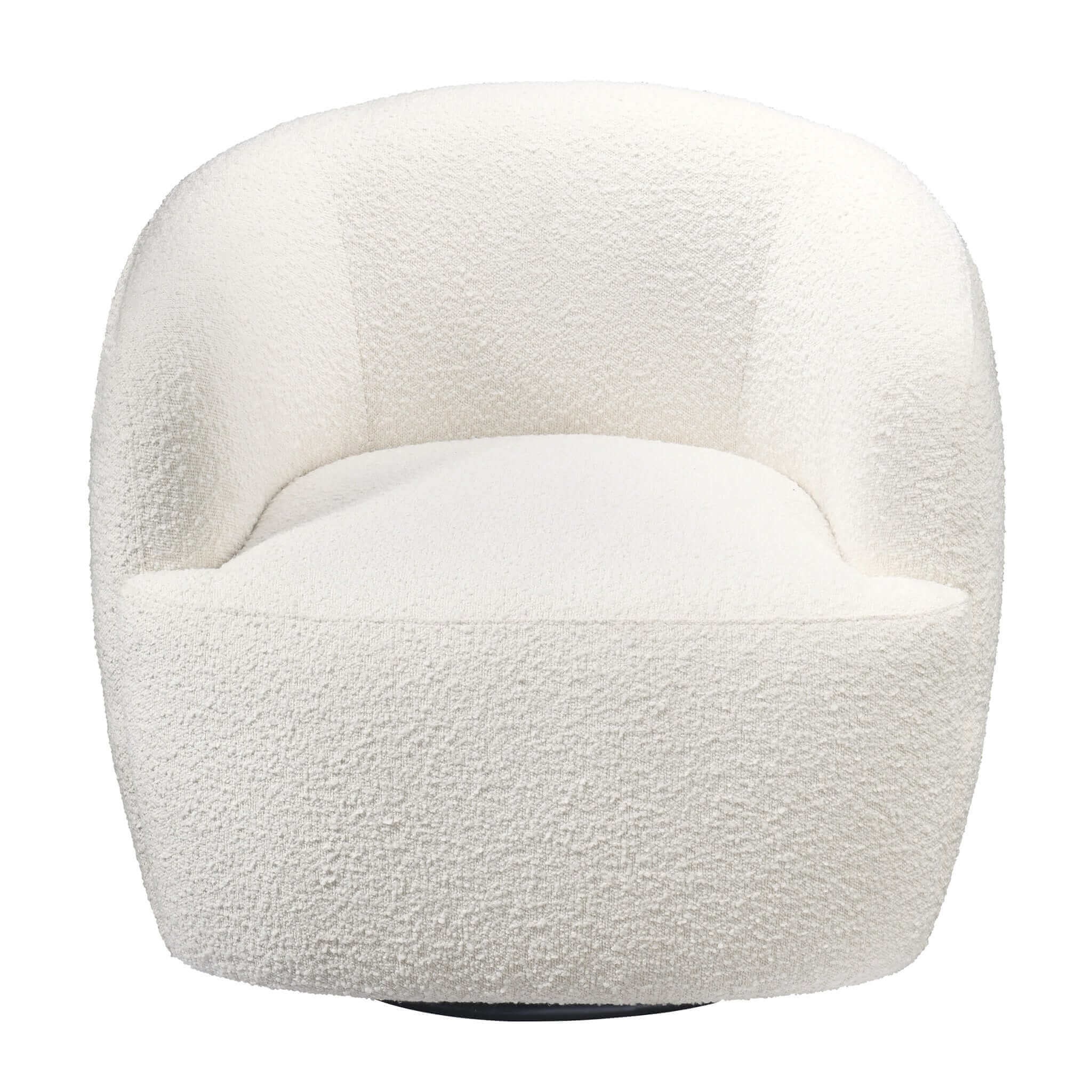 Fitz Swivel Chair White Boucle - New York Modern Furniture