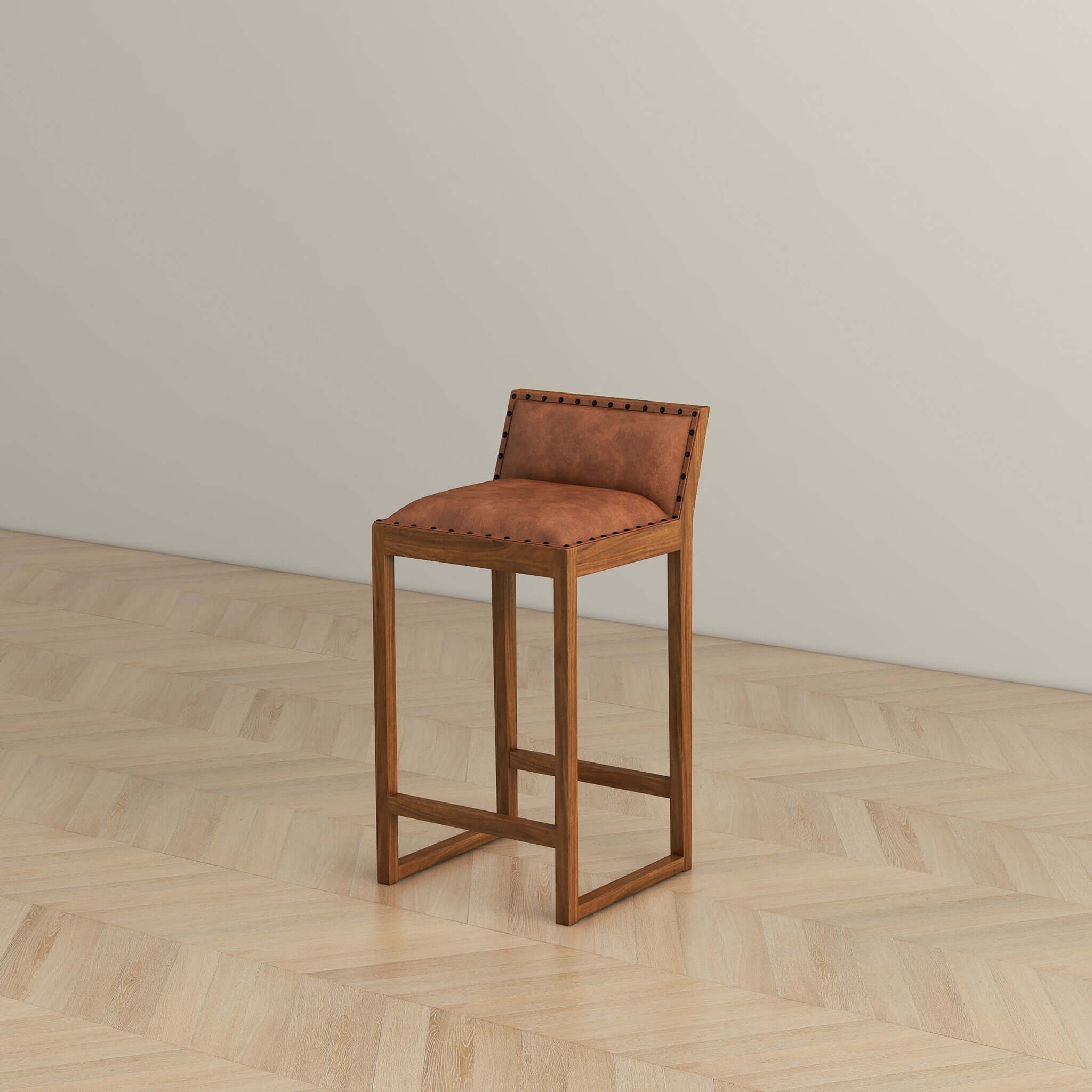 Gabe Tan Leather Counter Chair - New York Modern Furniture