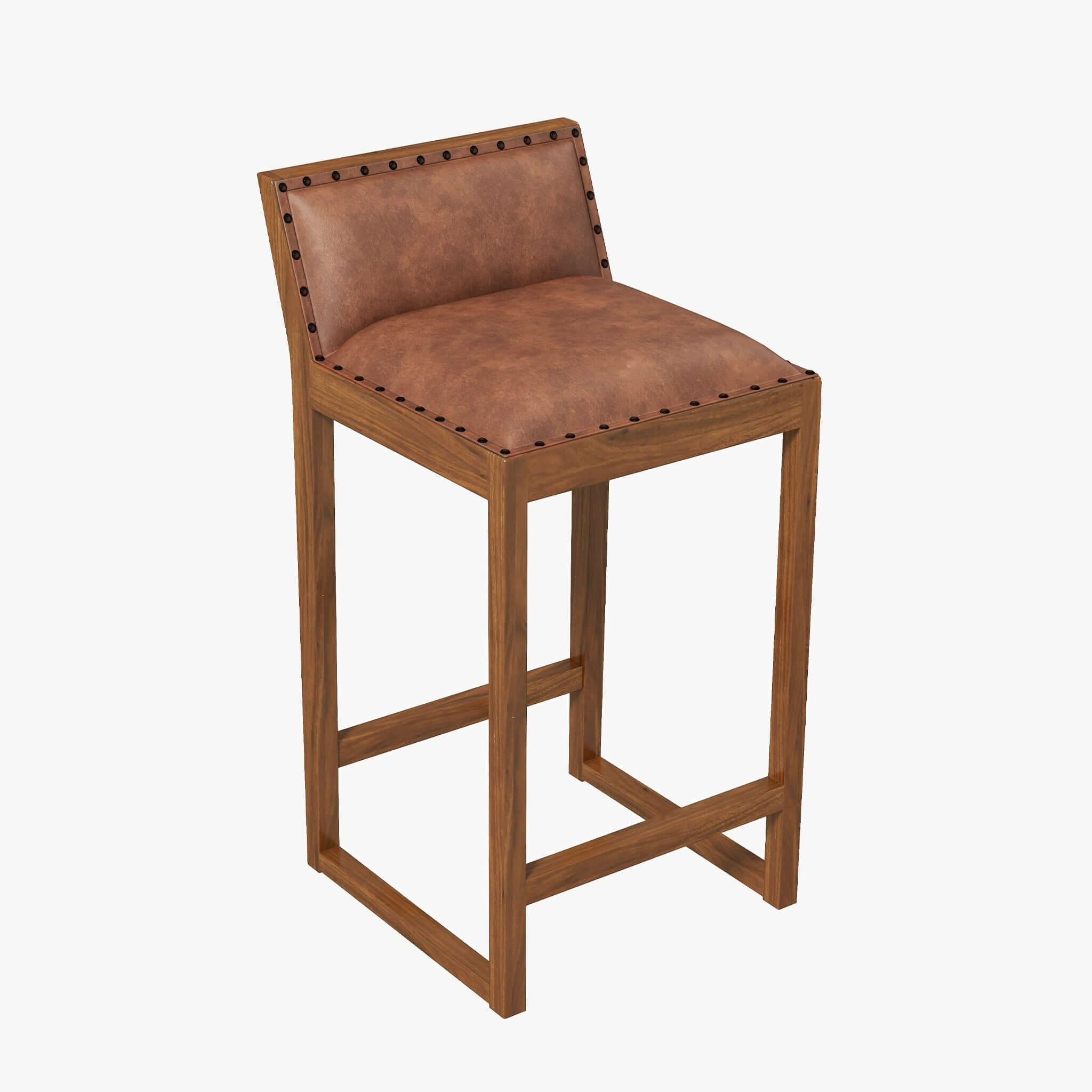 Gabe Tan Leather Counter Chair - New York Modern Furniture