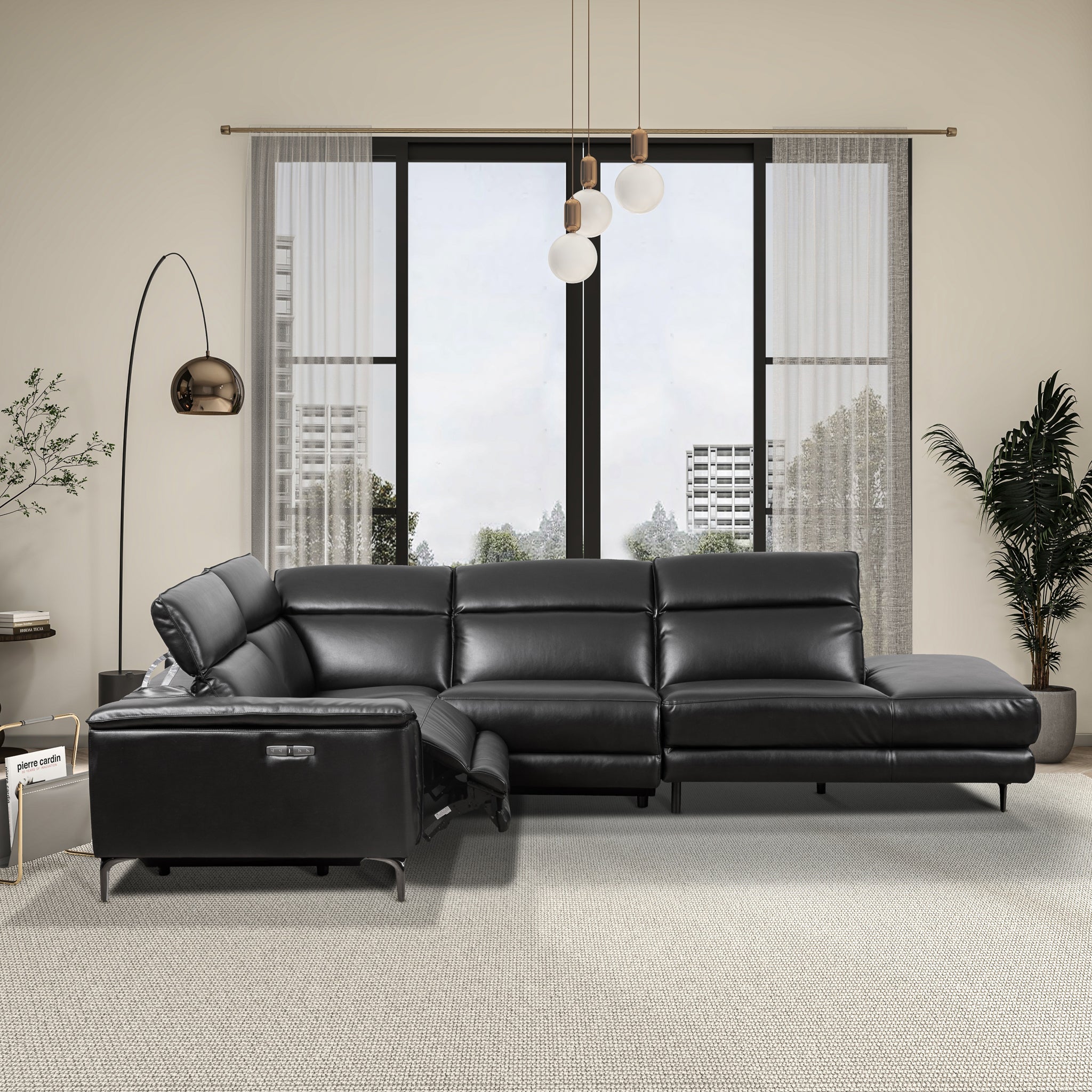 Grayson Vegan Leather Reclining Sectional Sofa - New York Modern Furniture