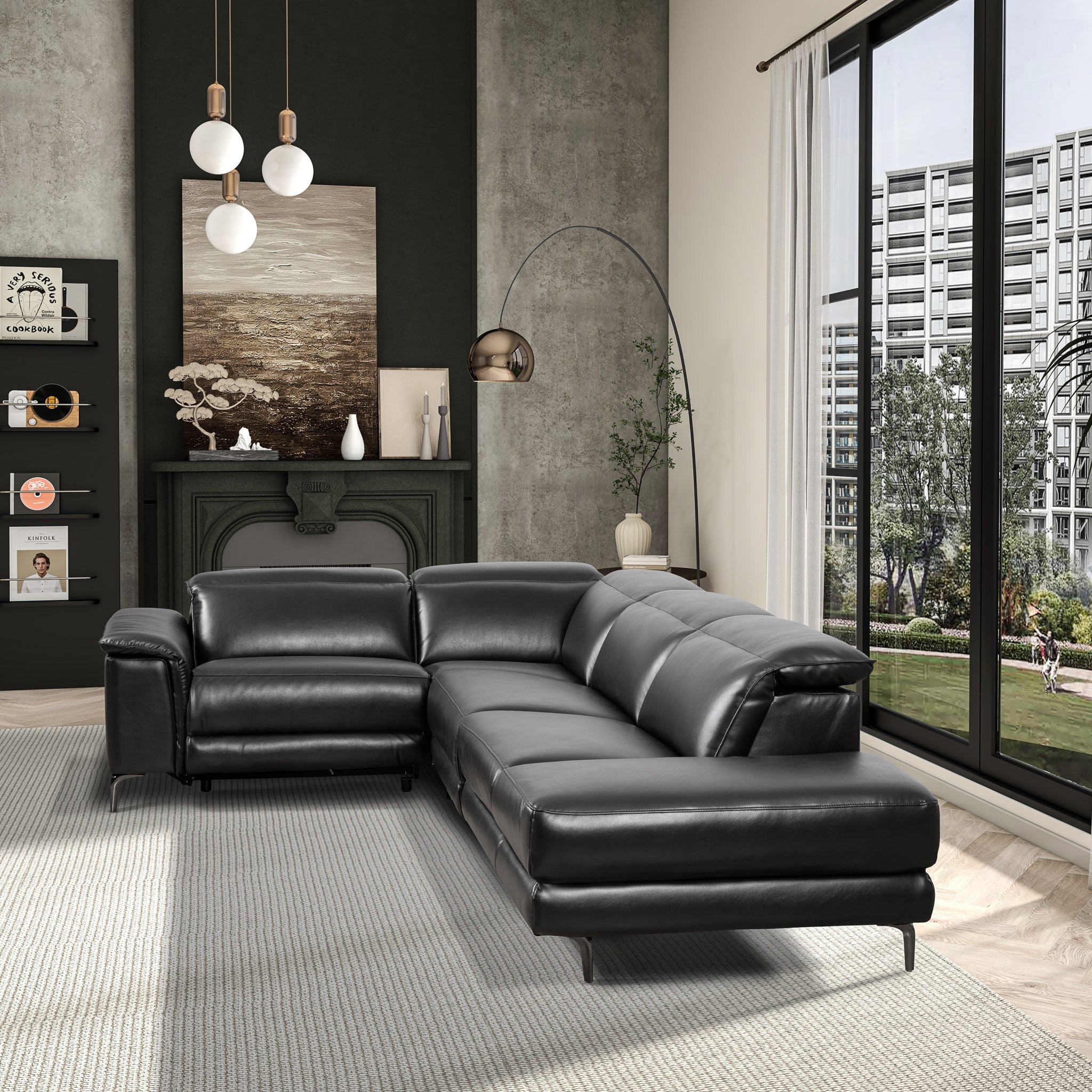 Grayson Vegan Leather Reclining Sectional Sofa - New York Modern Furniture