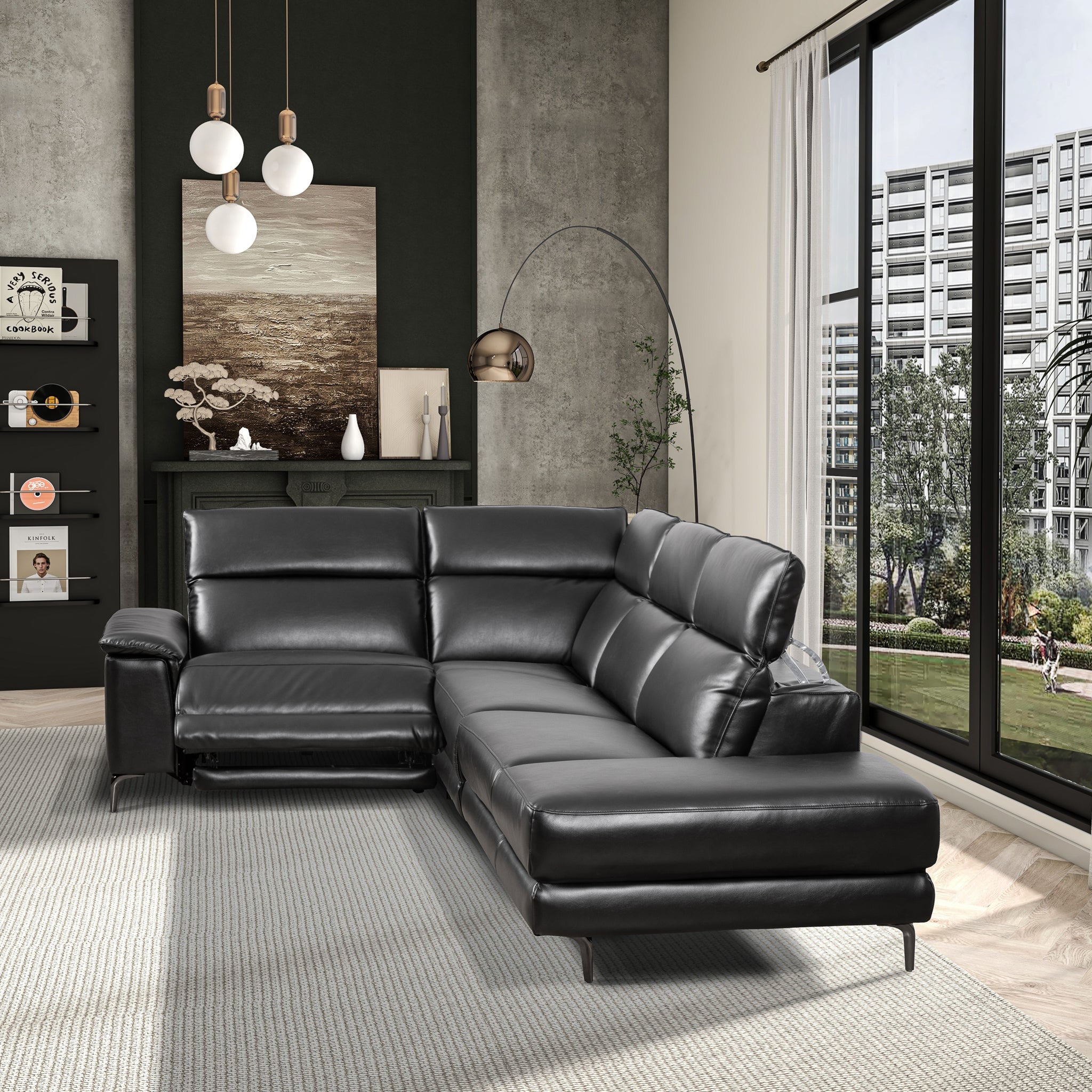 Grayson Vegan Leather Reclining Sectional Sofa - New York Modern Furniture