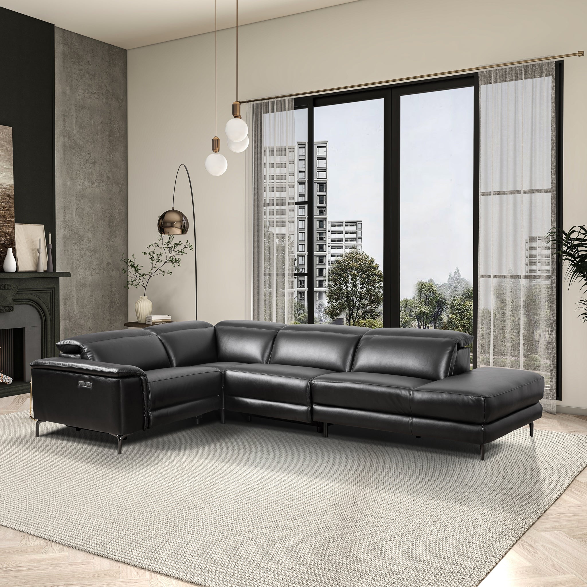Grayson Vegan Leather Reclining Sectional Sofa - New York Modern Furniture