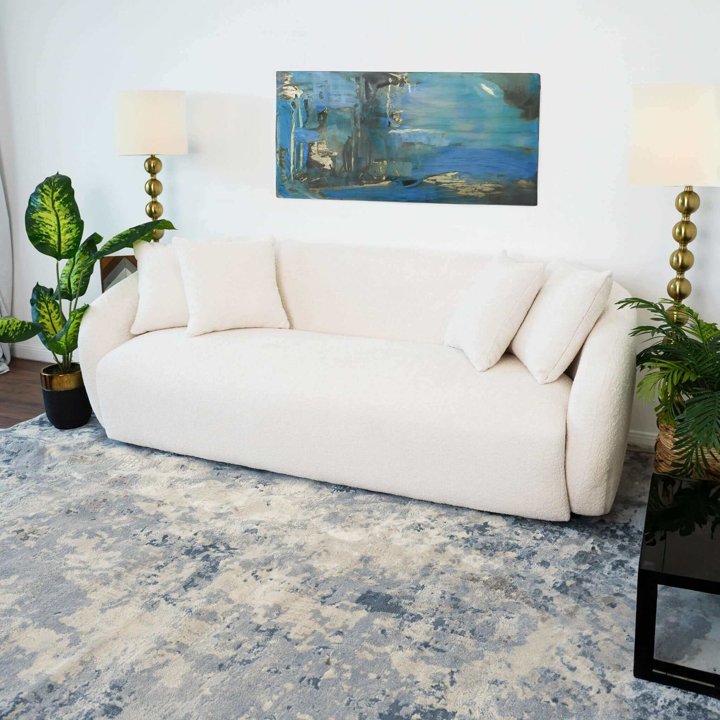 Harlem Japandi Style Boucle Sofa - New York Modern Furniture