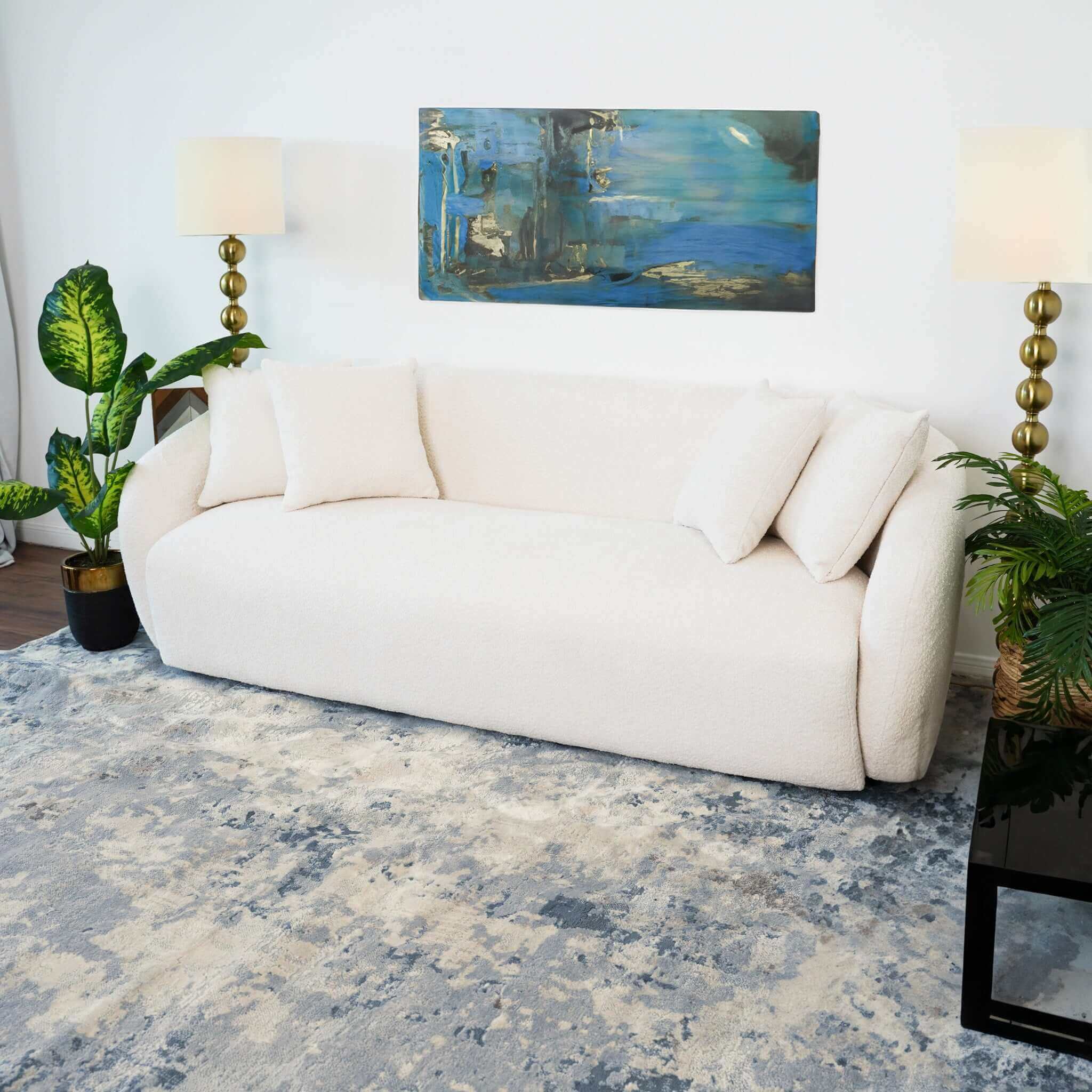 Harlem Japandi Style Boucle Sofa - New York Modern Furniture