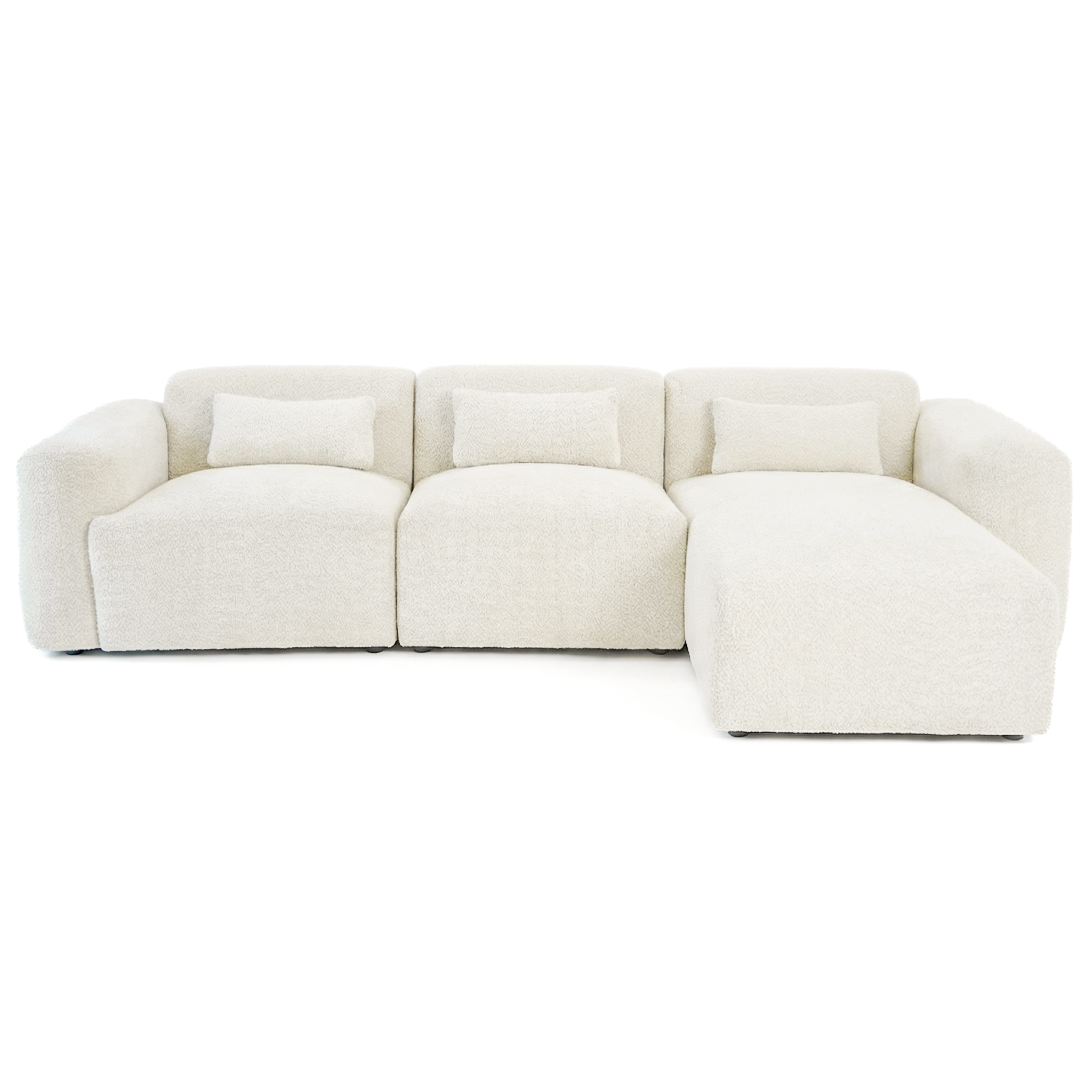 Havre 3-Piece Modern Boucle Sectional Sofa with Right-Hand Chaise - New York Modern Furniture