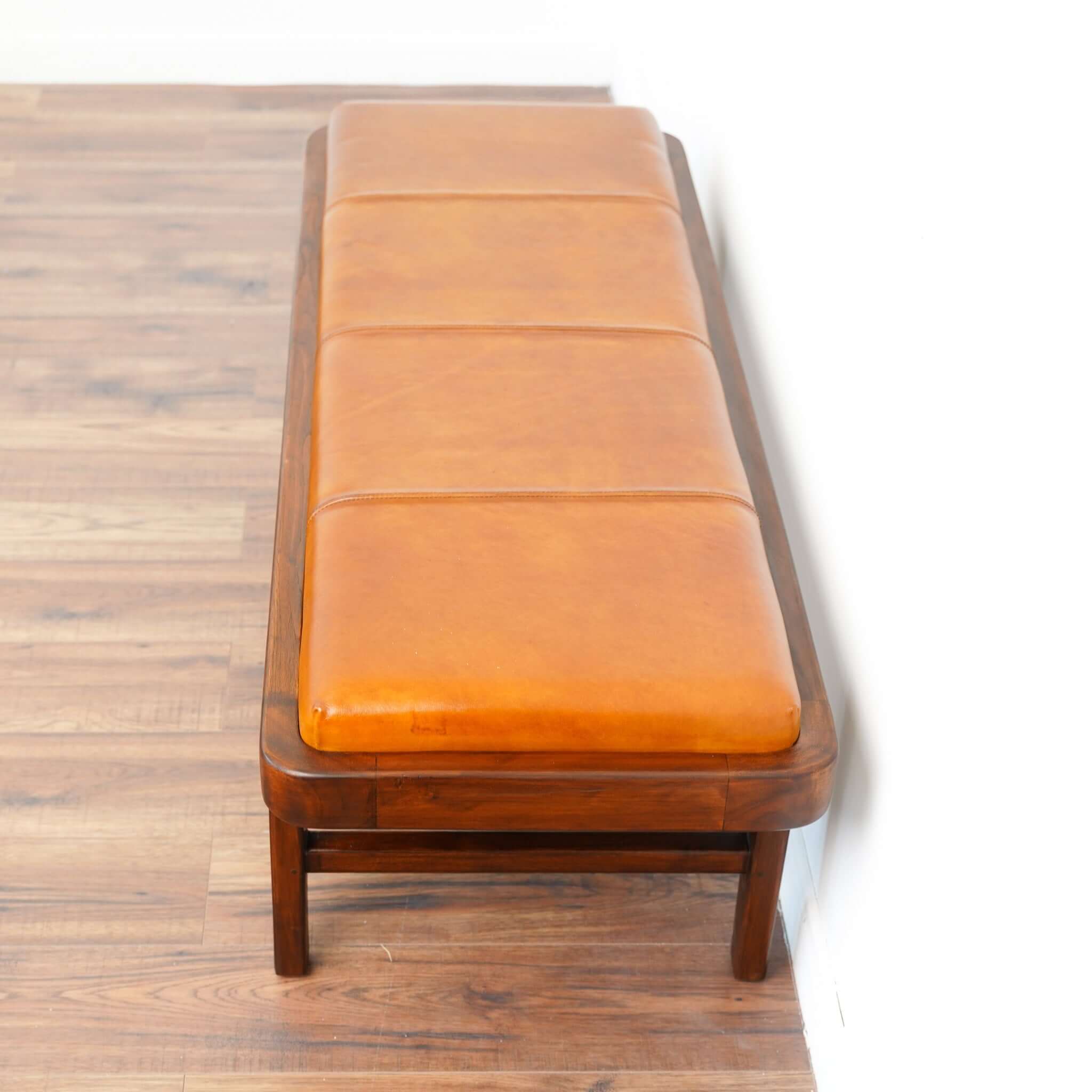 Lennox Tan Leather Bench -  New York Modern Furniture