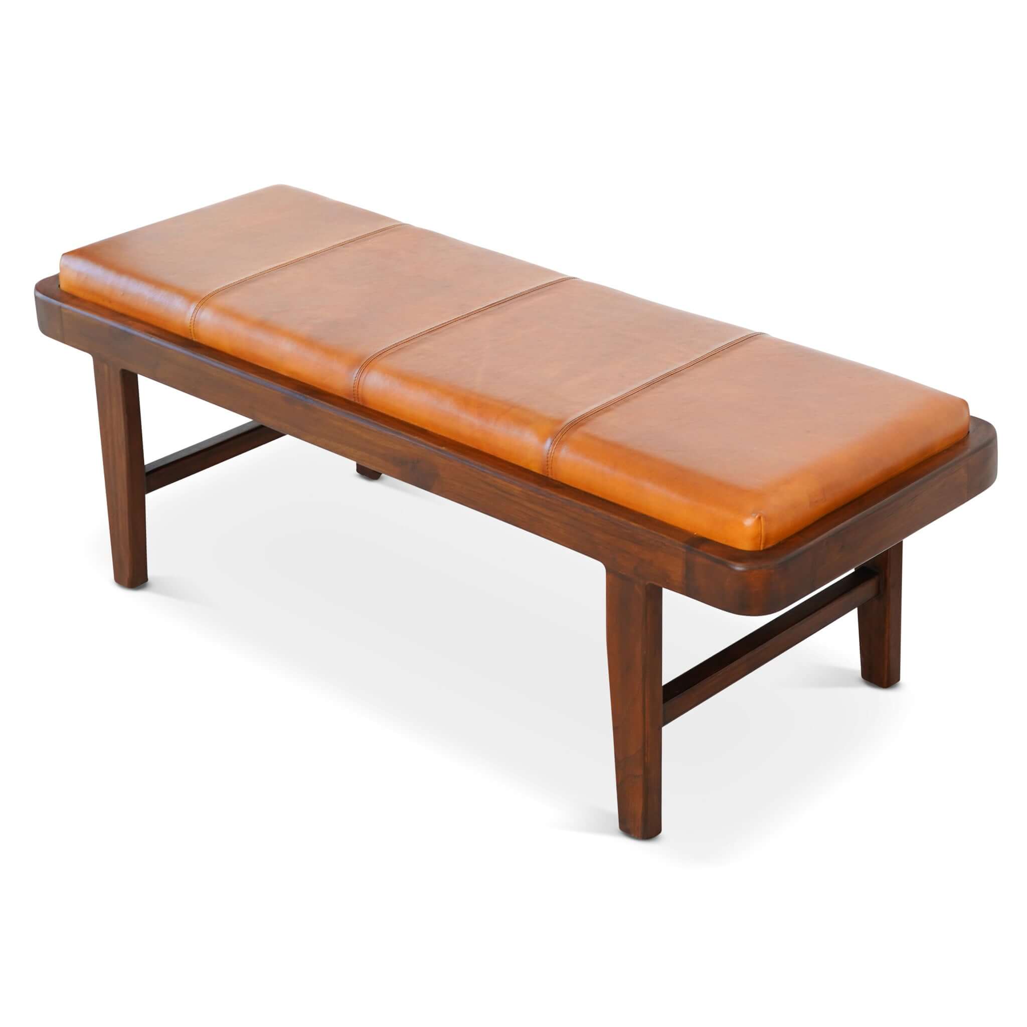 Lennox Tan Leather Bench -  New York Modern Furniture