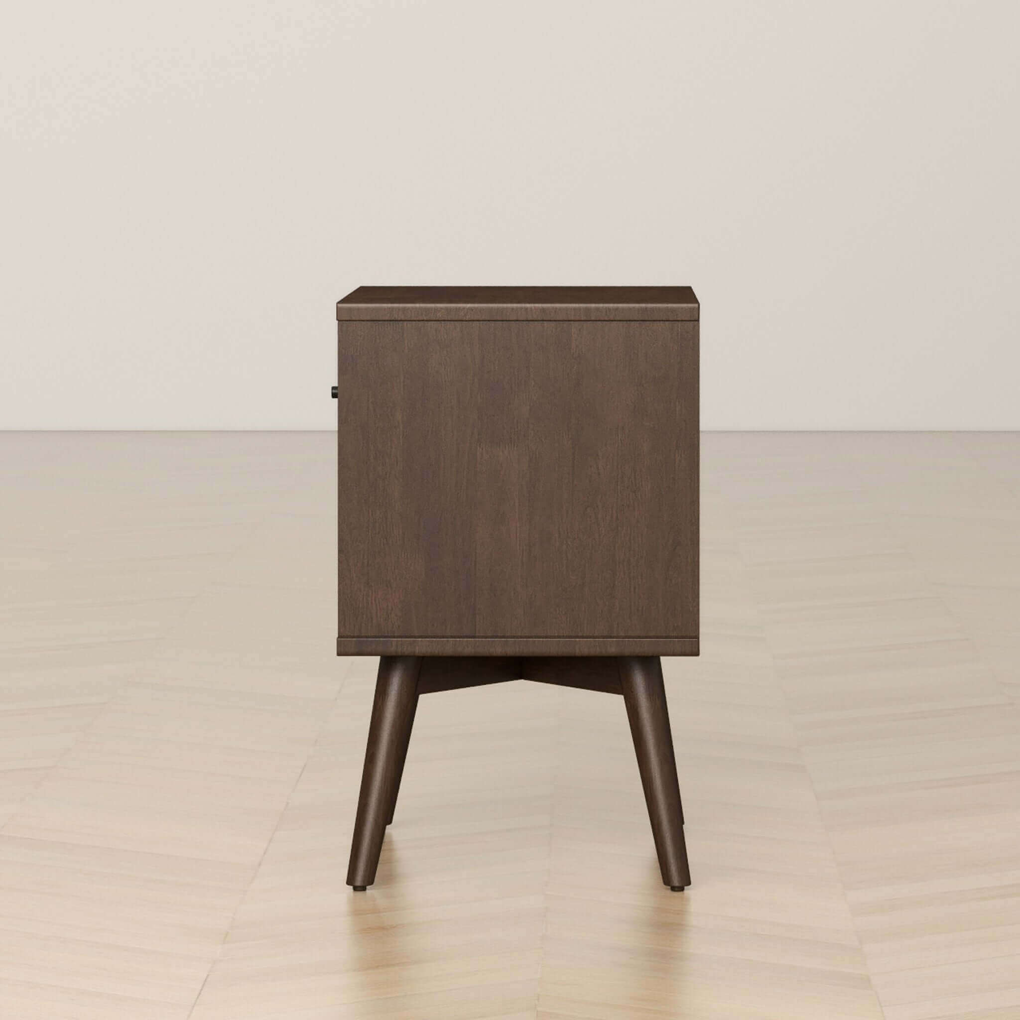 Luca Modern Walnut Nightstand – Solid Wood Bedside Table with Drawer - New York Modern Furniture