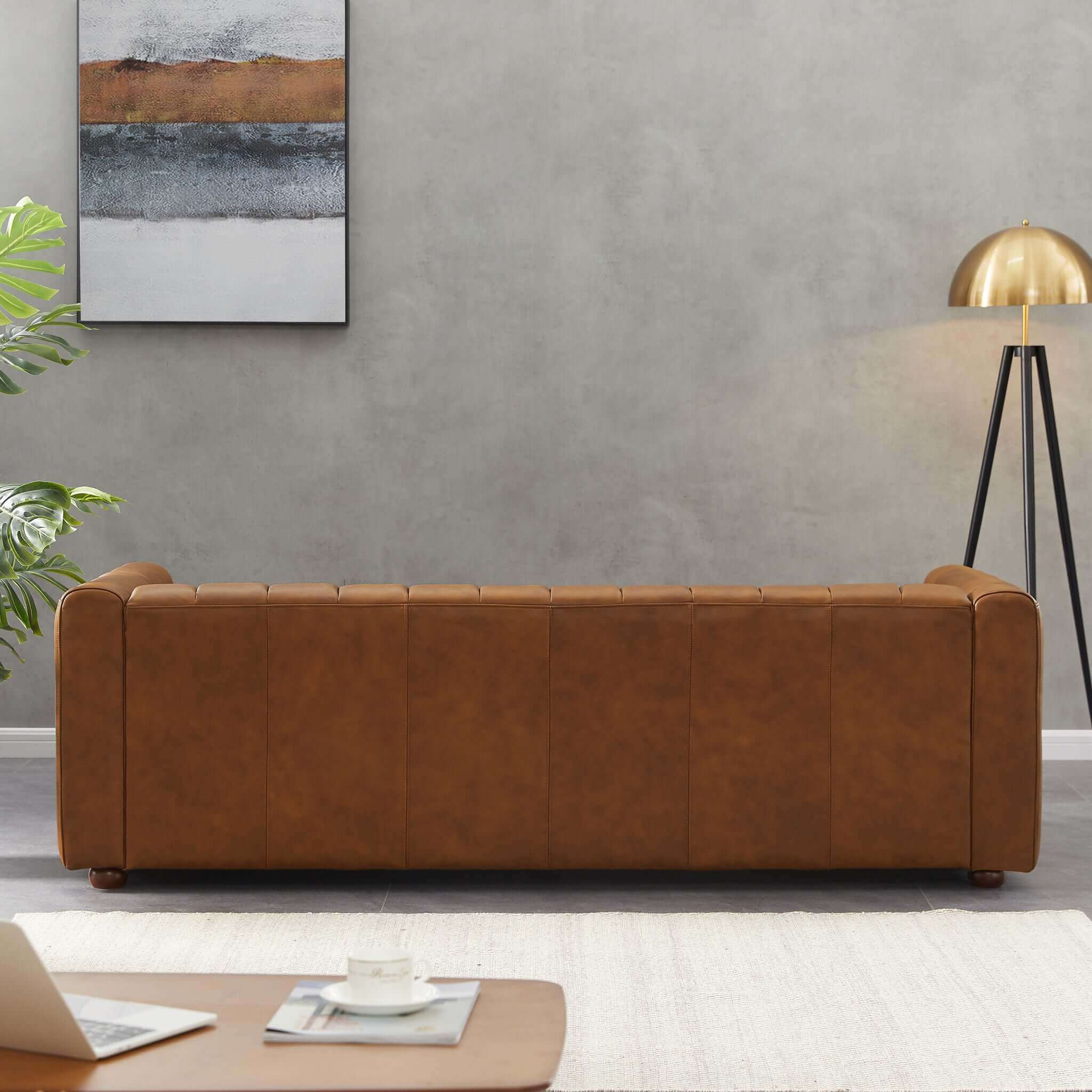 Macosa Cognac Leather Sofa