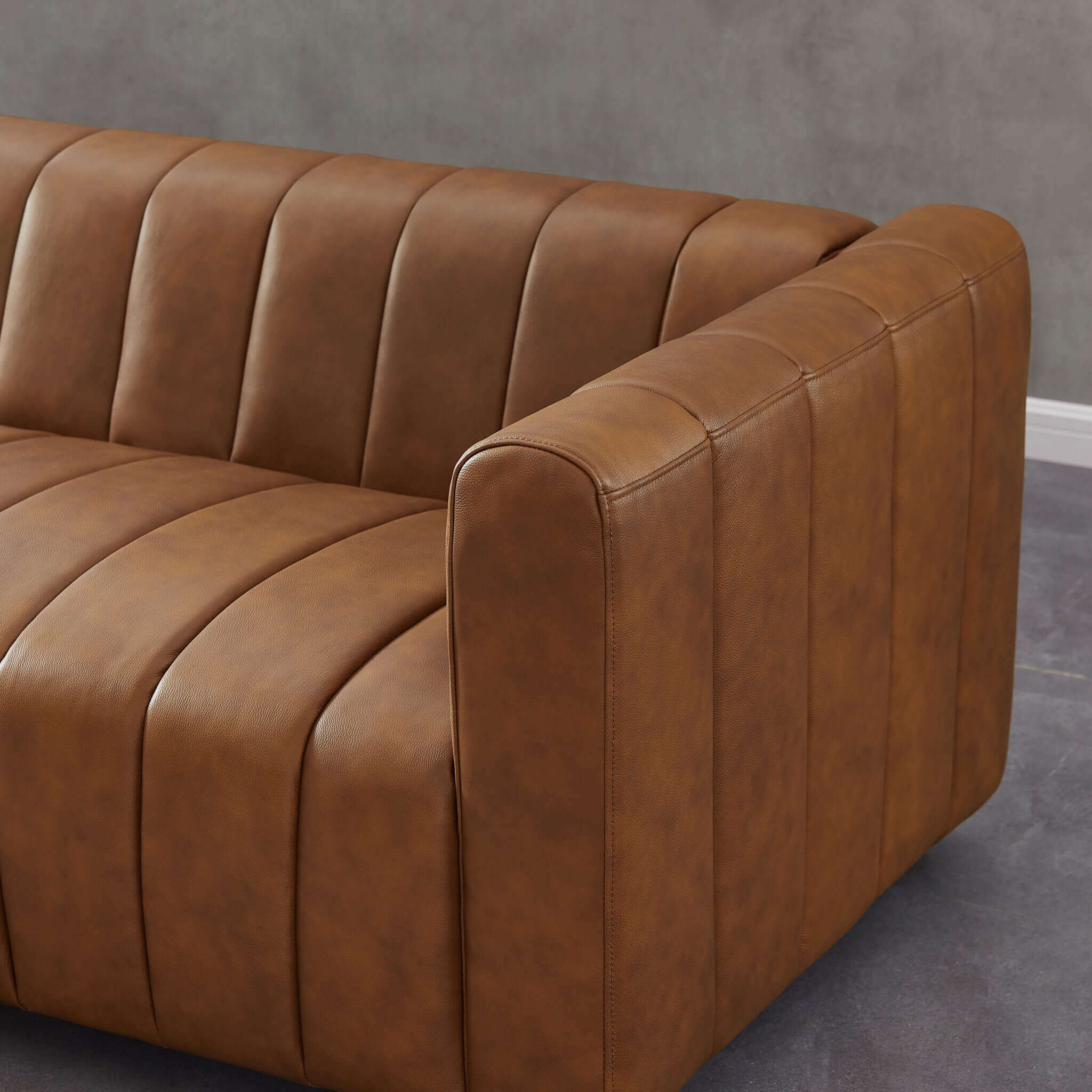 Macosa Cognac Leather Sofa