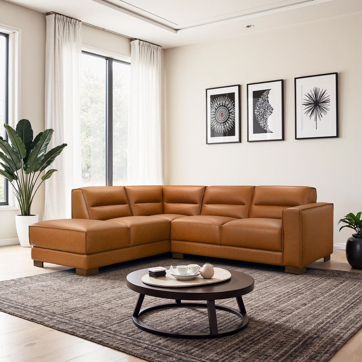 Marion Vegan Leather Sectional Sofa - New York Modern