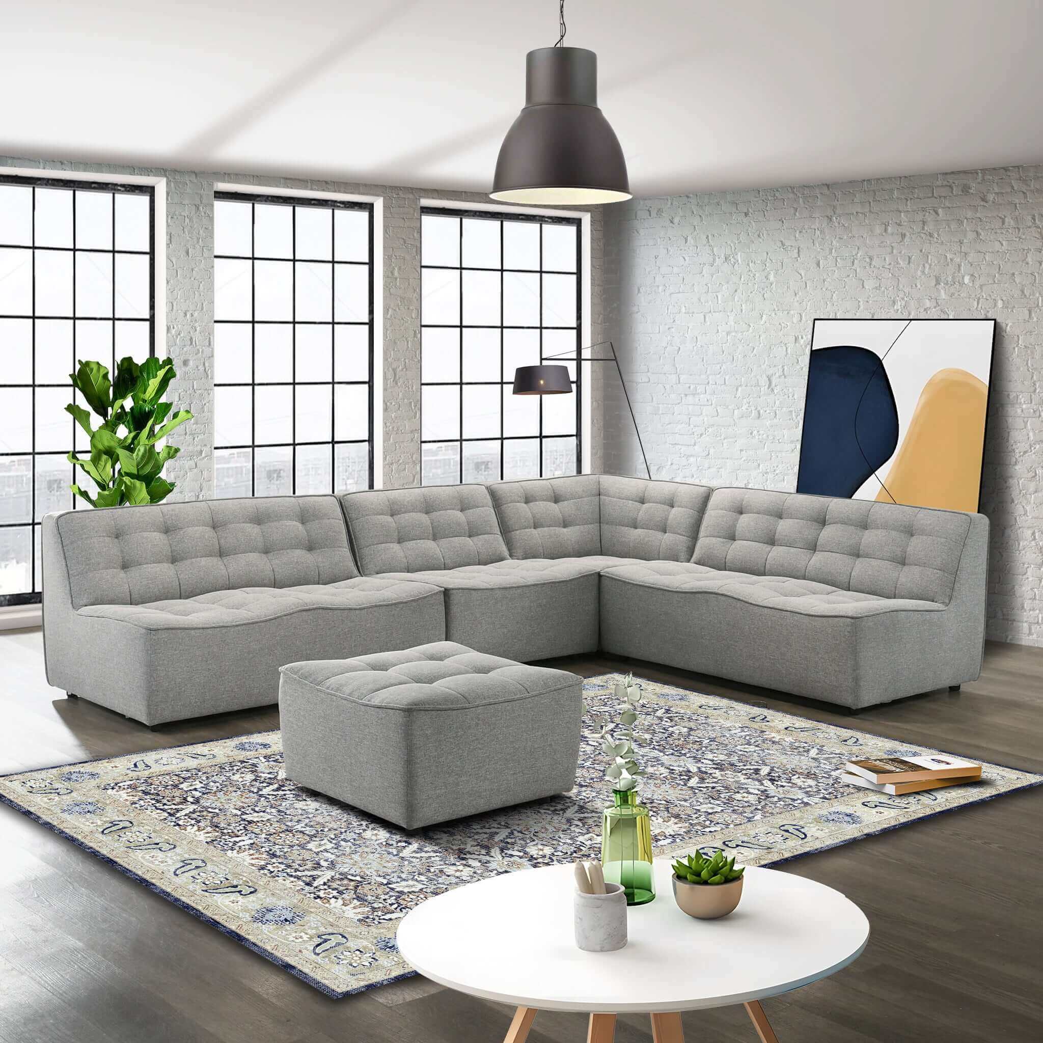 Melbourne Light Grey Corner Sofa