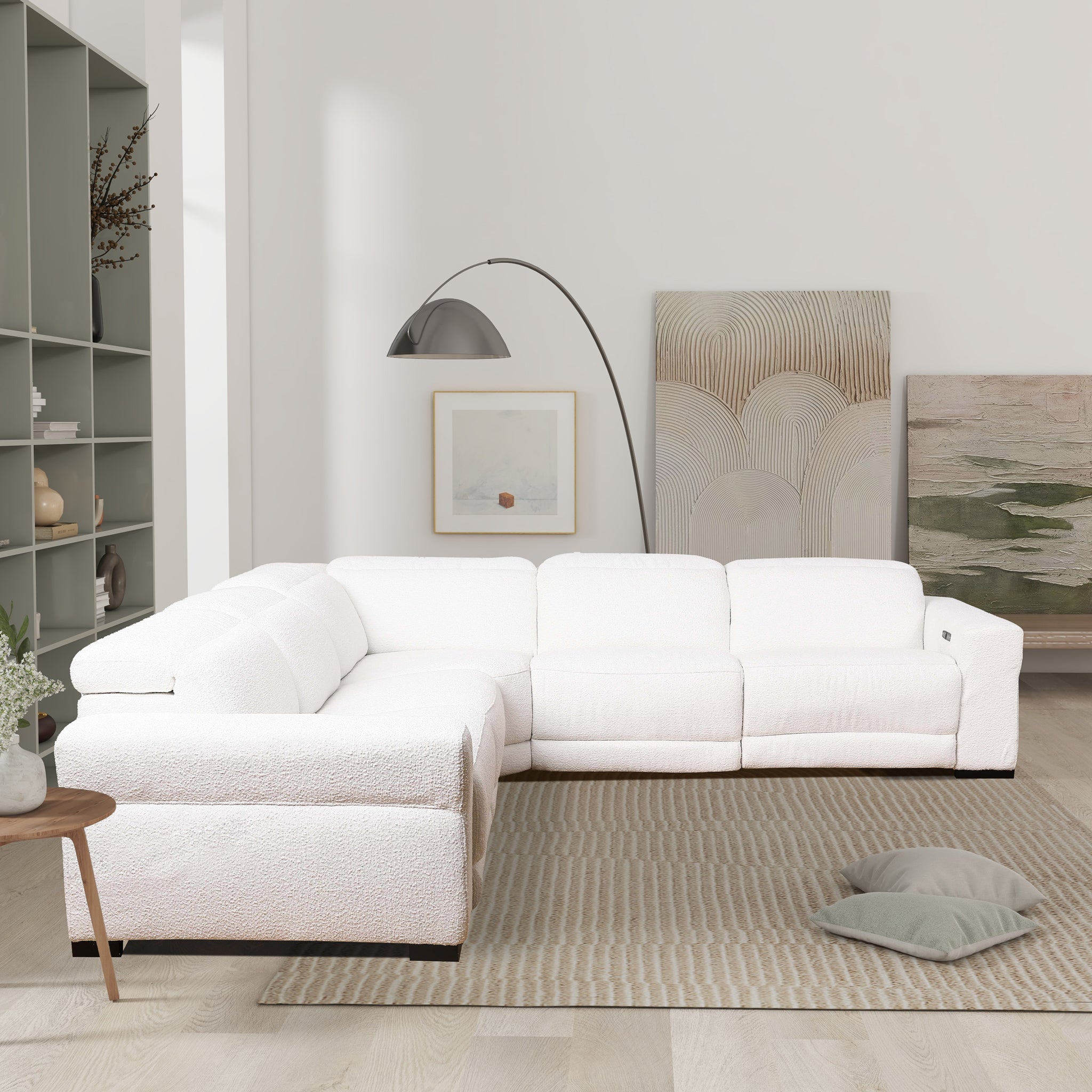 Monroe Boucle Reclining Sectional Sofa - New York Modern Furniture