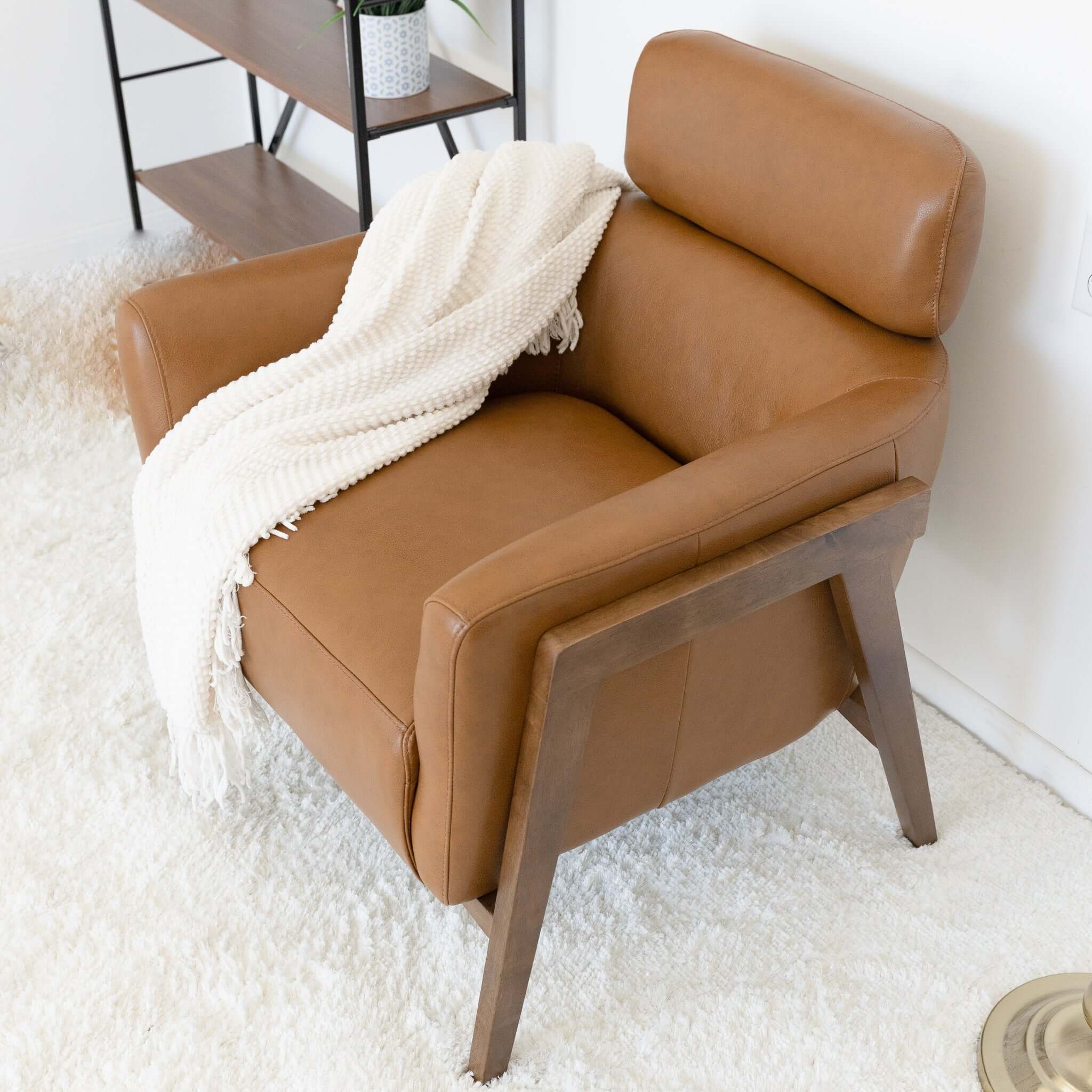 Nord Tan Leather Lounge Chair - New York Modern Furniture