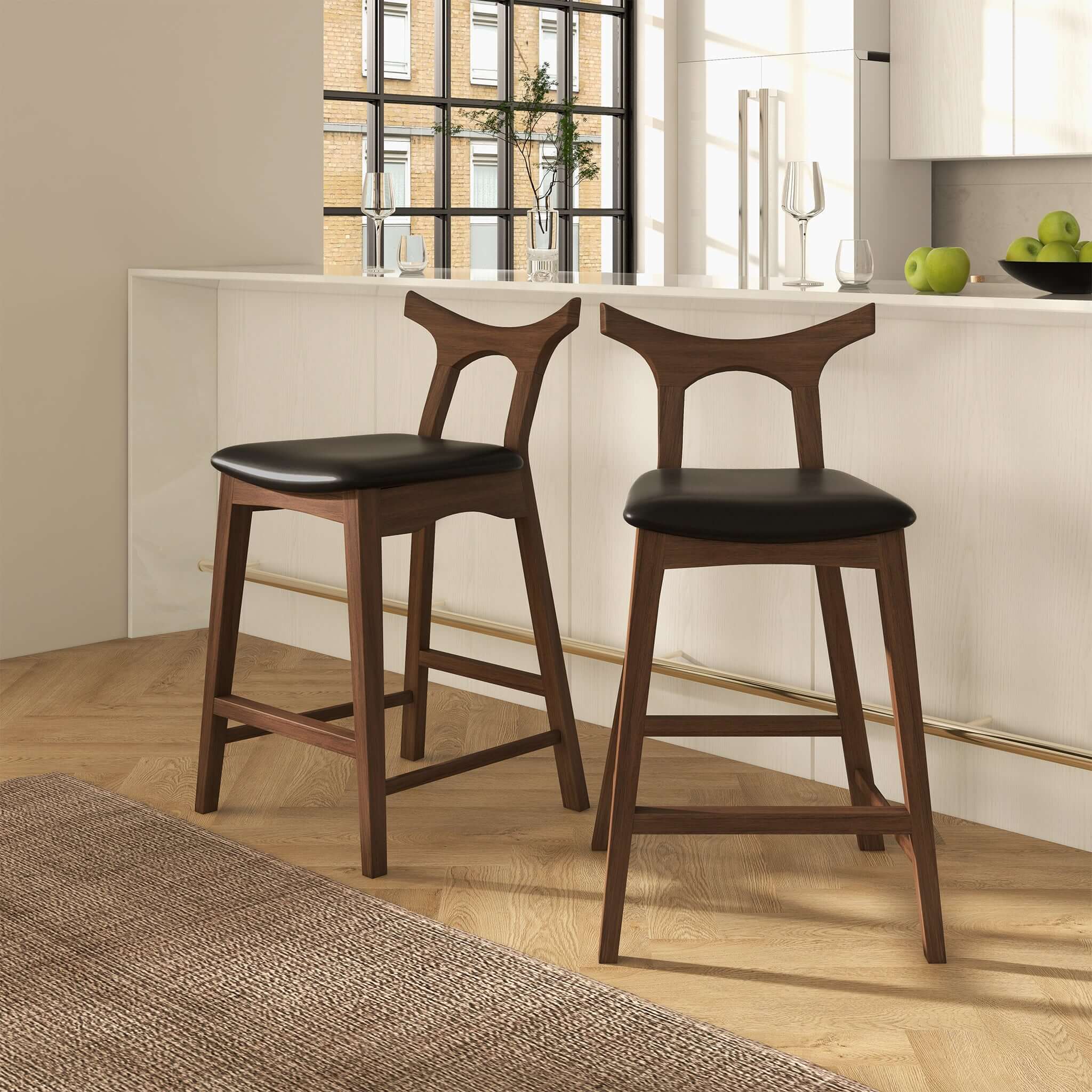Nosh Leather Counter Chair - New York Modern Furniture