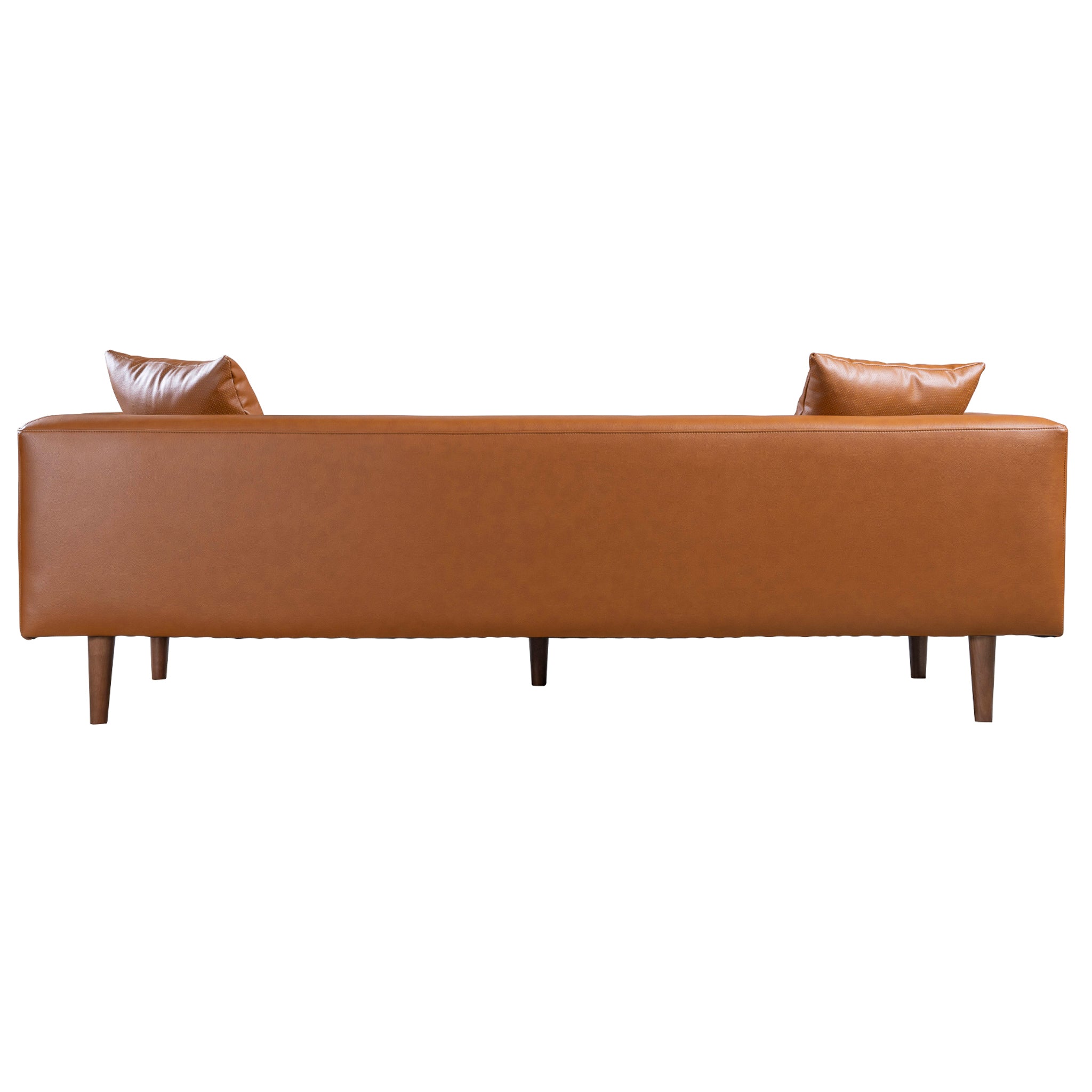 Oriel Cognac Vegan Leather Sofa - New York Modern Furniture