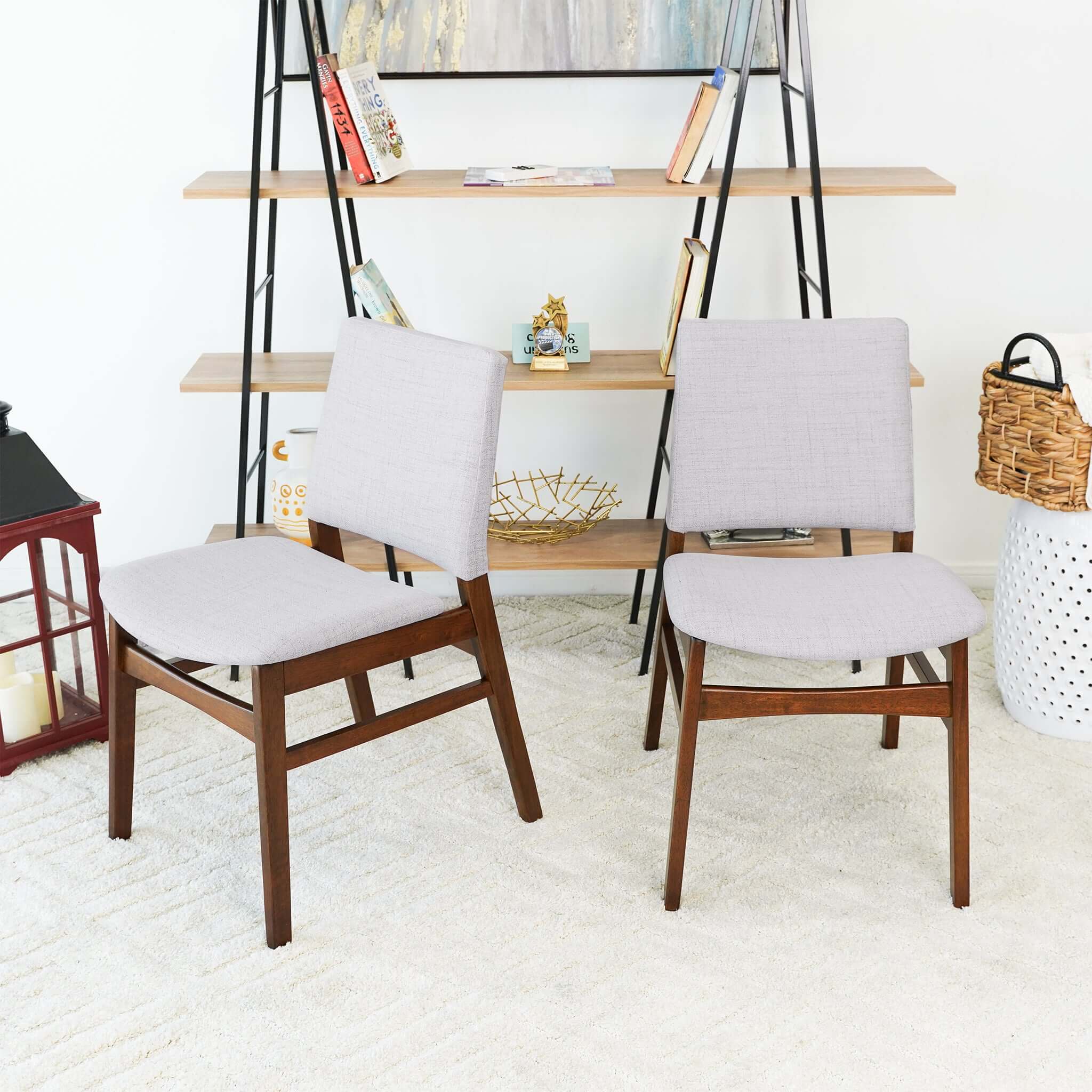 Paglia Light Grey Fabric Dining Chair (Set of 2)
